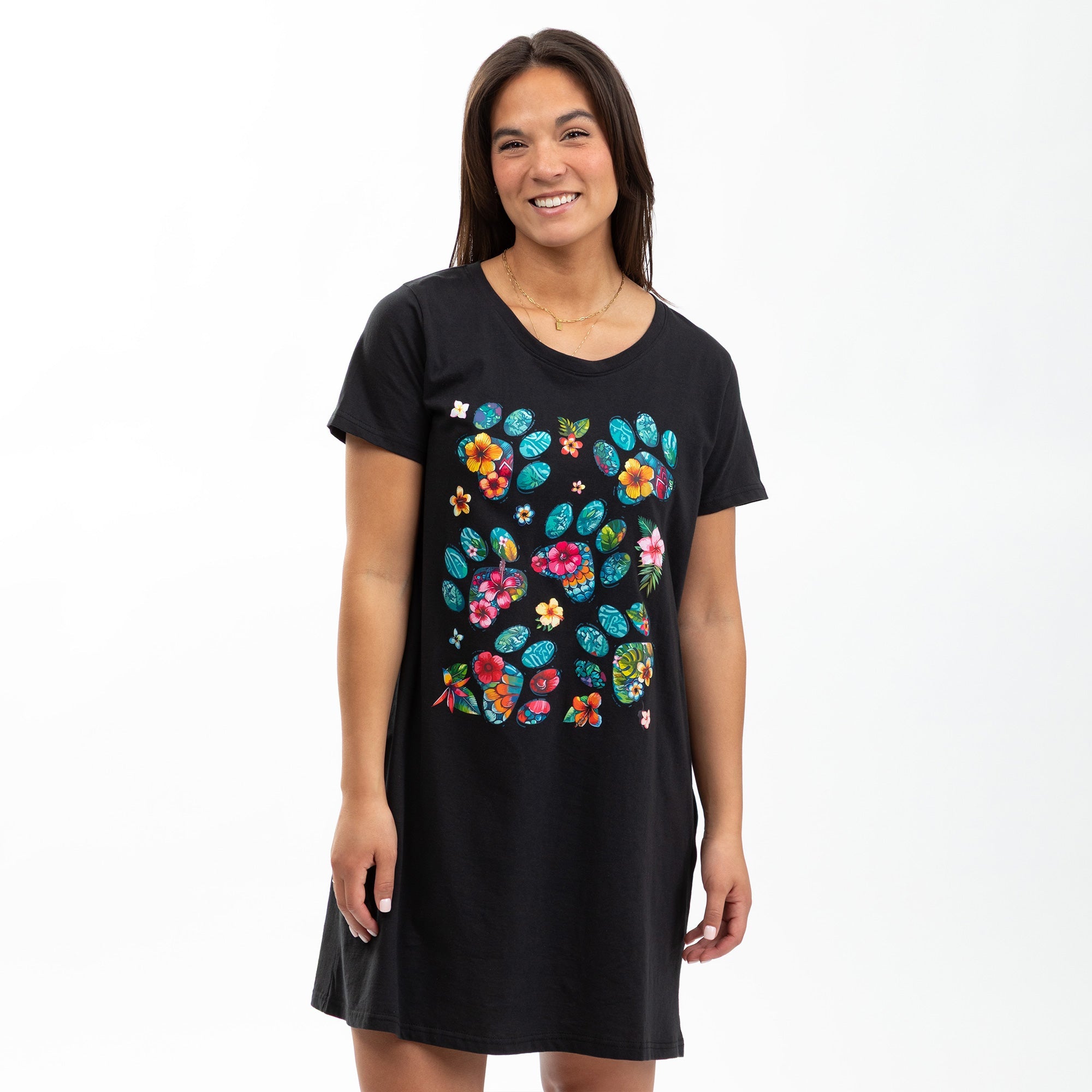 Tropical Paw 100% Cotton Short Sleeve Nightgown