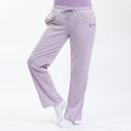 Soft Melange Paw Print Purple Rib Knit Pants