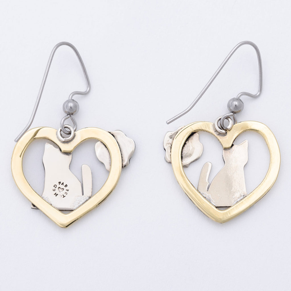 Cat & Dog Mixed Metal Earrings | Handmade, Fair Trade