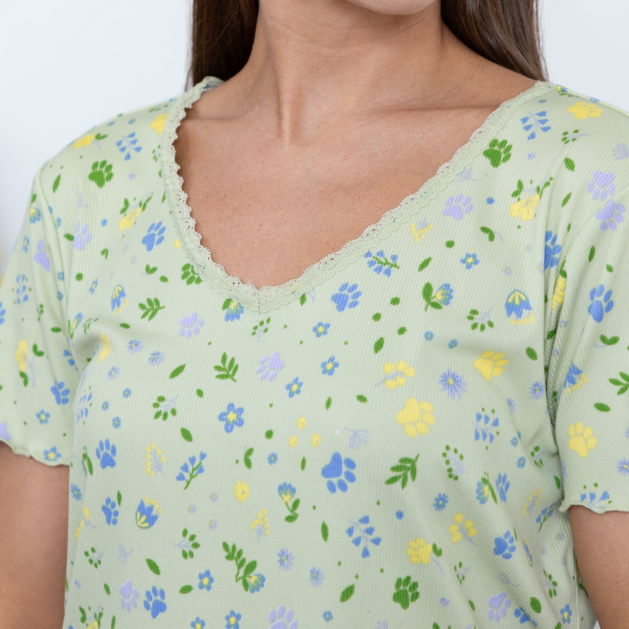Paws in Bloom Ultra-Soft Ribbed Pajama Short Set