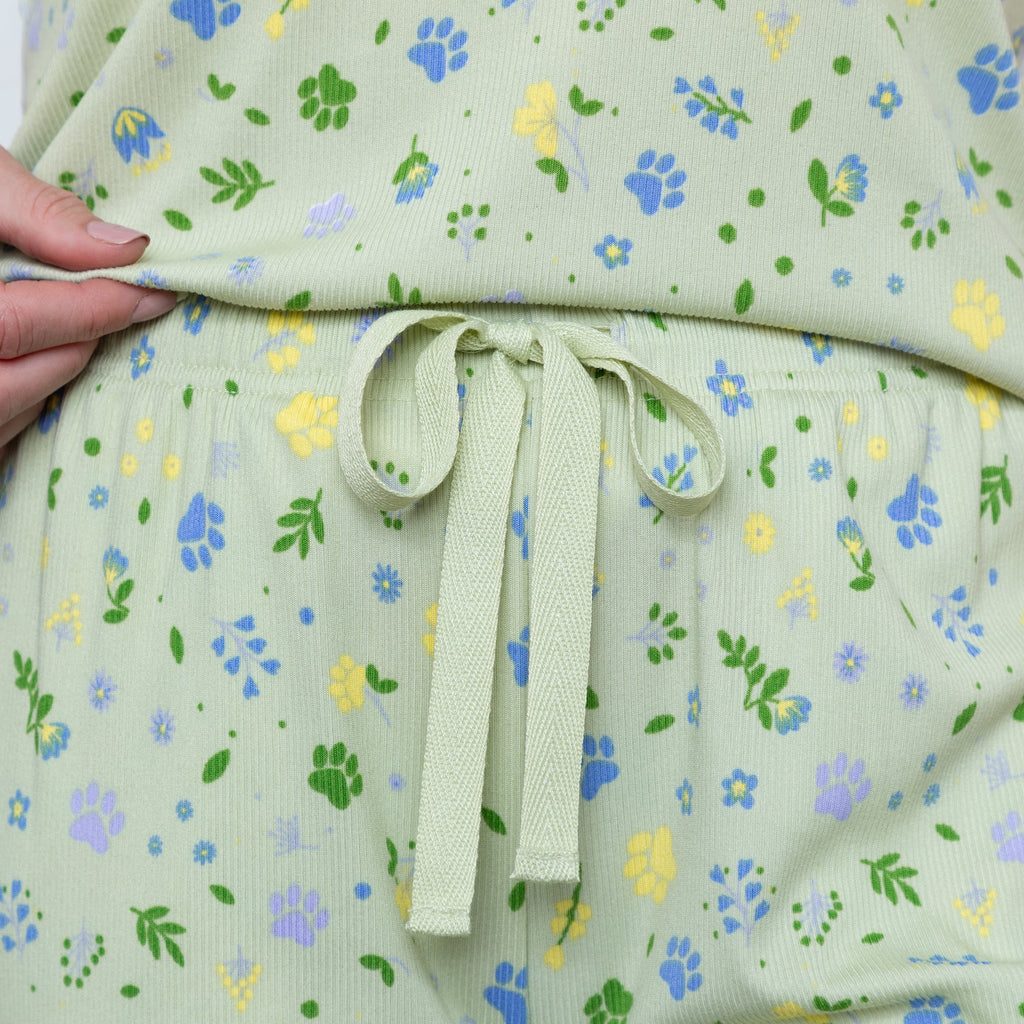 Paws in Bloom Ultra-Soft Ribbed Pajama Short Set