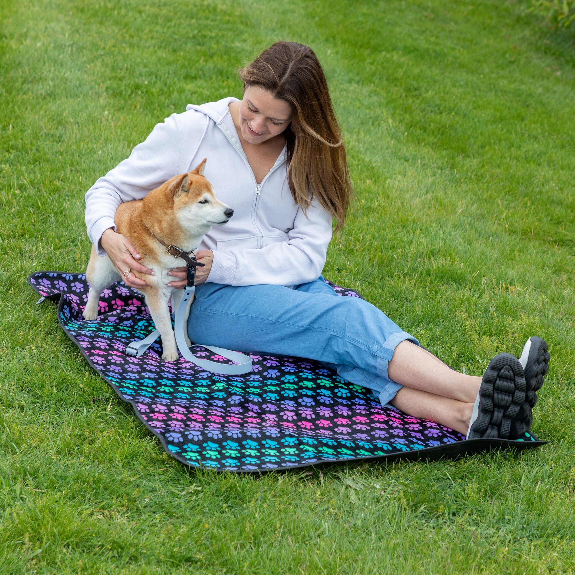 Paws Outdoor Blanket with Waterproof Backing & Handle