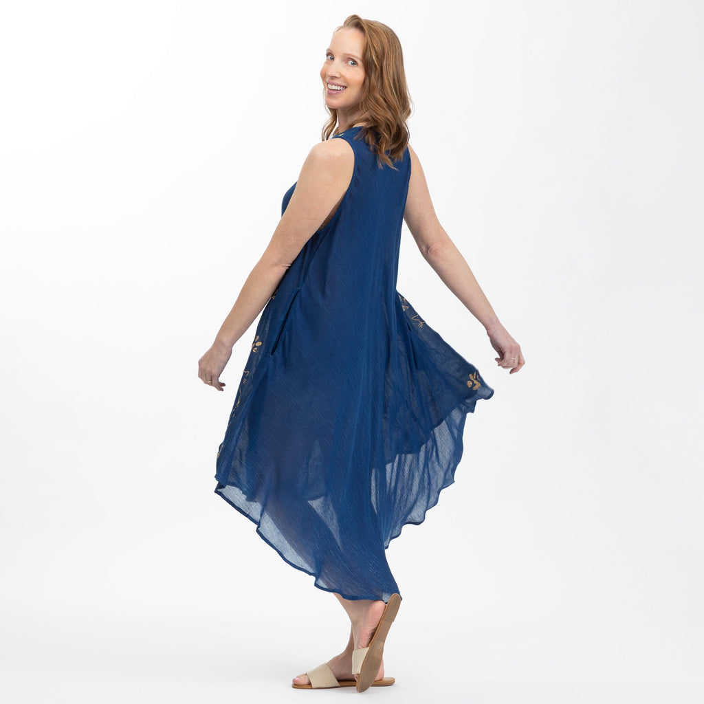 Golden Cats Sleeveless Lightweight Dress with Pockets