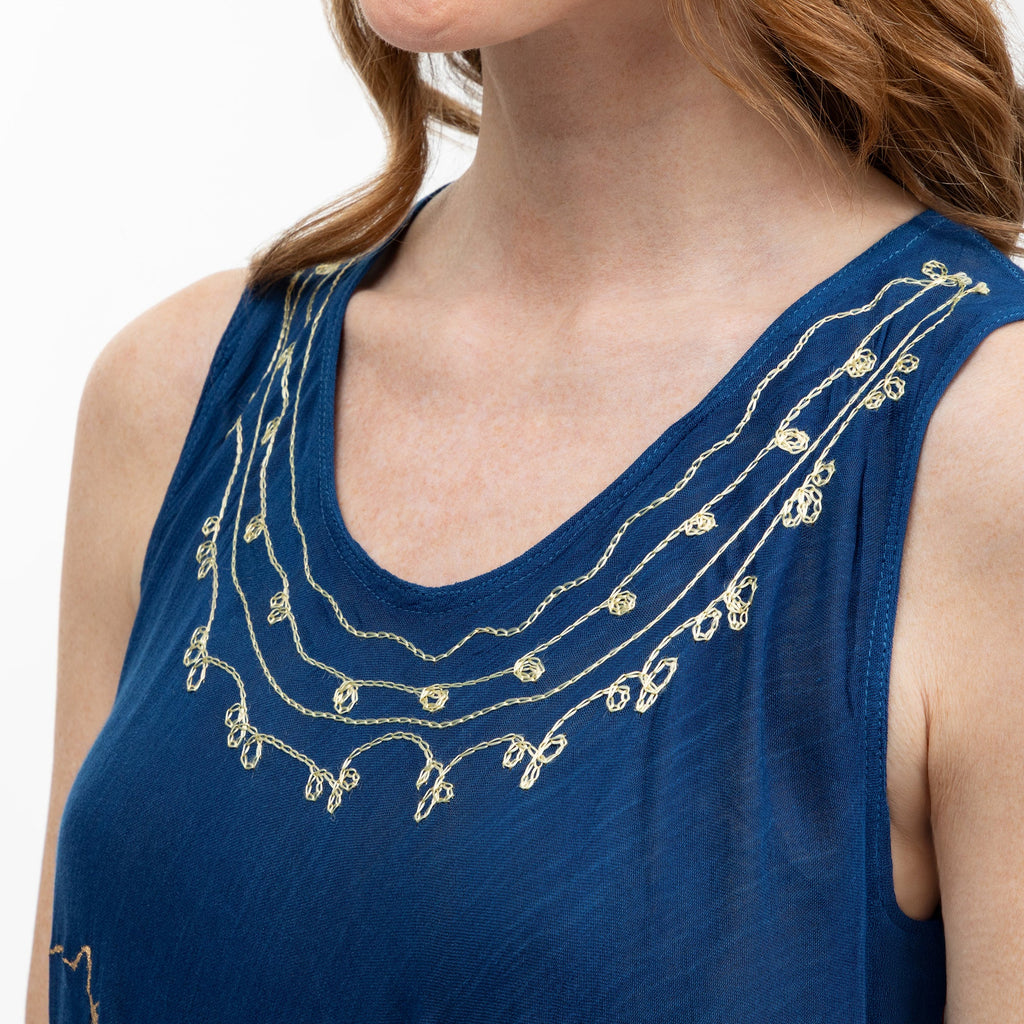 Golden Cats Sleeveless Lightweight Dress with Pockets