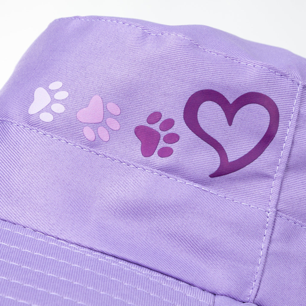 Paw Print UPF 50+ Waterproof Ponytail Sun Hat with Neck Flap