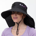Paw Print UPF 50+ Waterproof Ponytail Sun Hat with Neck Flap