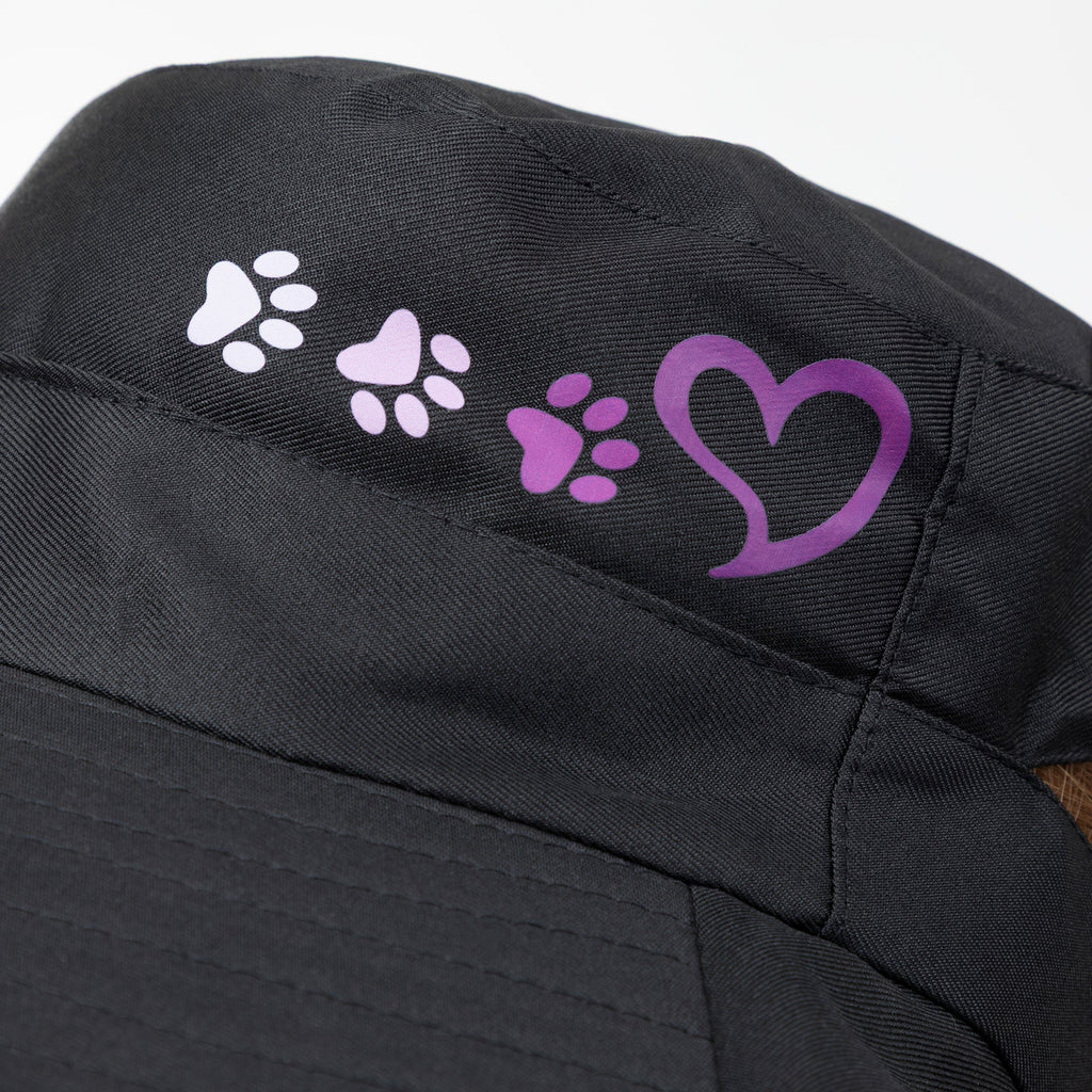 Paw Print UPF 50+ Waterproof Ponytail Sun Hat with Neck Flap
