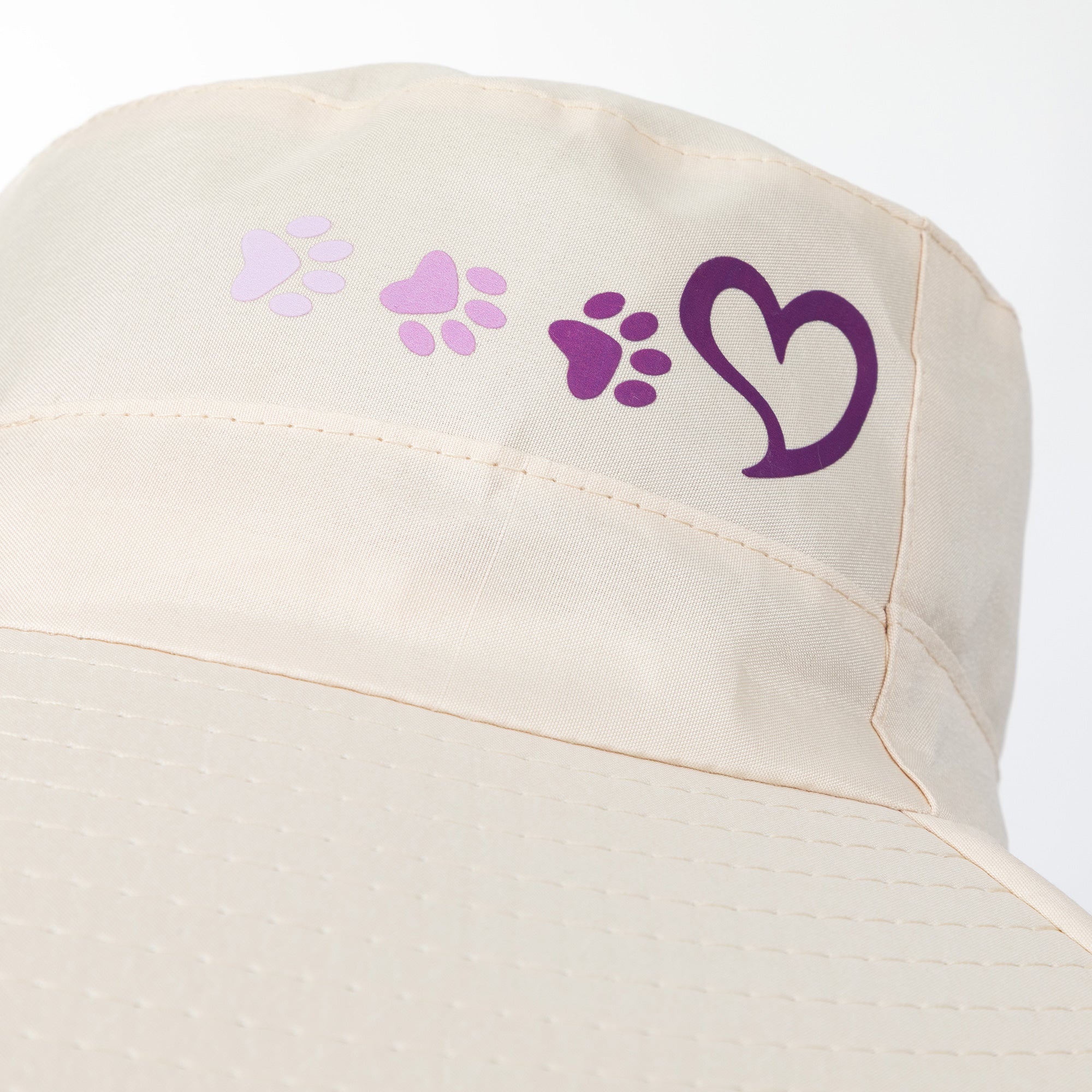 Paw Print UPF 50+ Waterproof Ponytail Sun Hat with Neck Flap