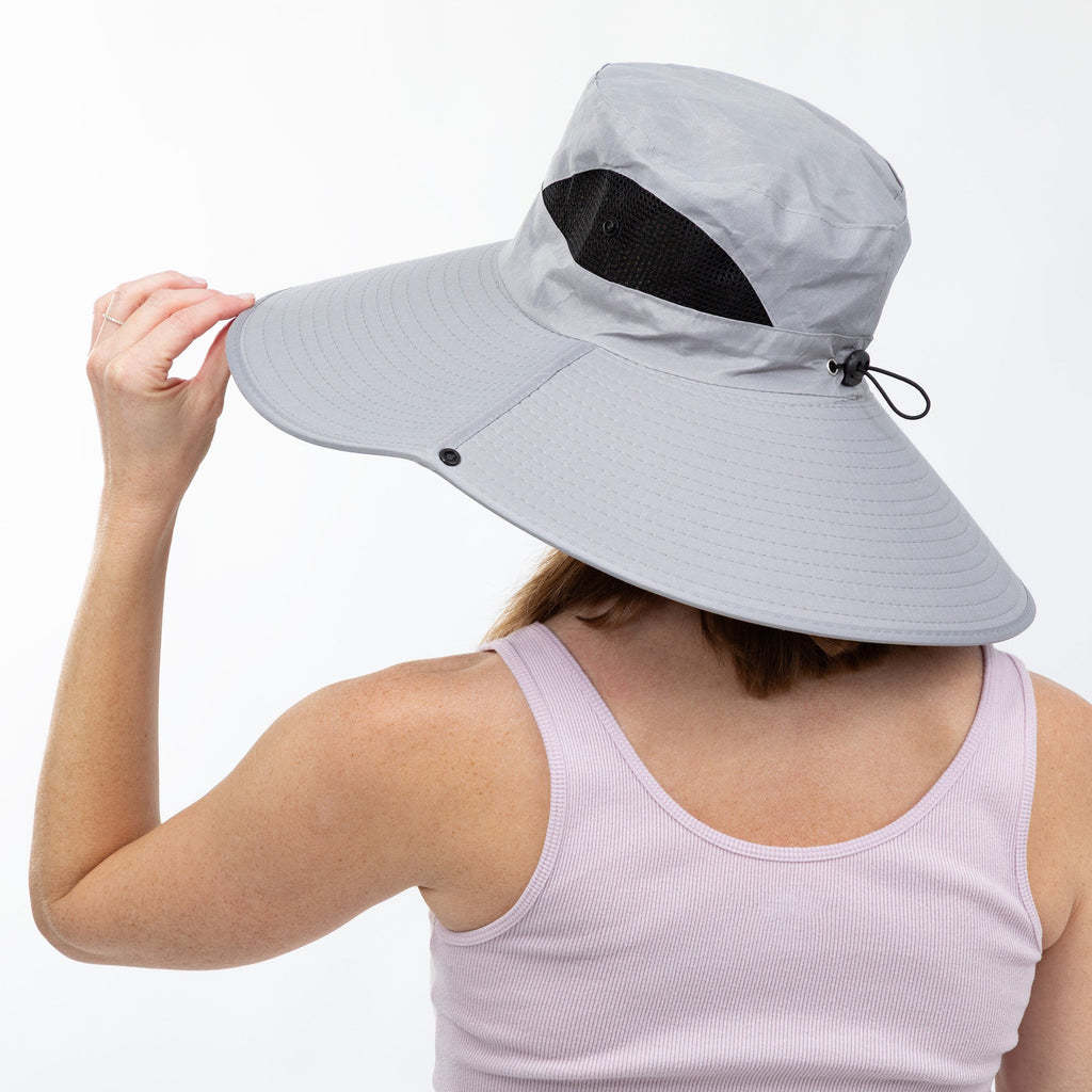 Adjustable UPF 50+ Wide Brim Paw Print Sun Hat