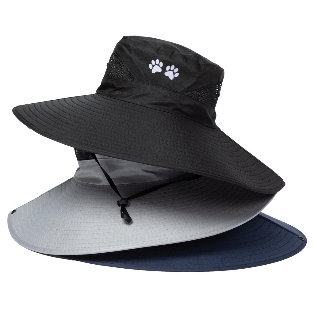 Adjustable UPF 50+ Wide Brim Paw Print Sun Hat