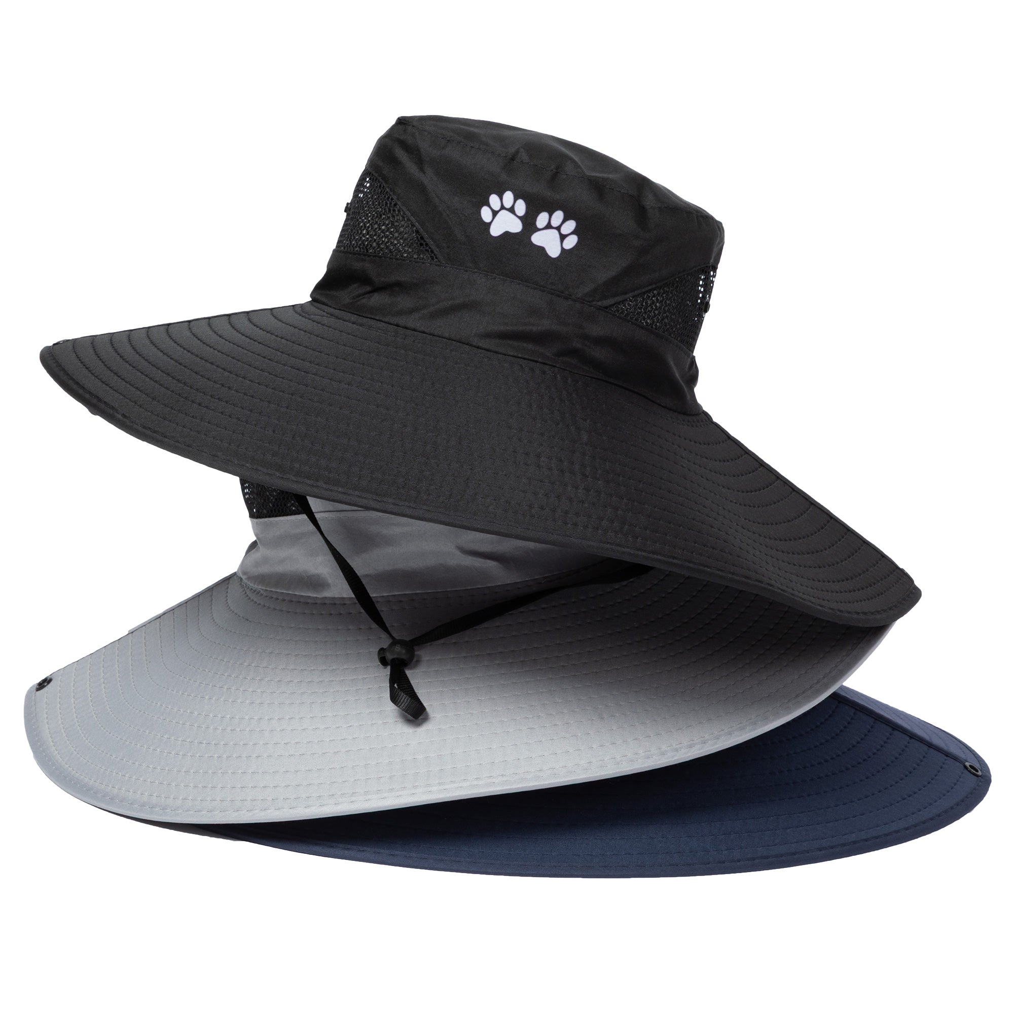 Adjustable UPF 50+ Wide Brim Paw Print Sun Hat