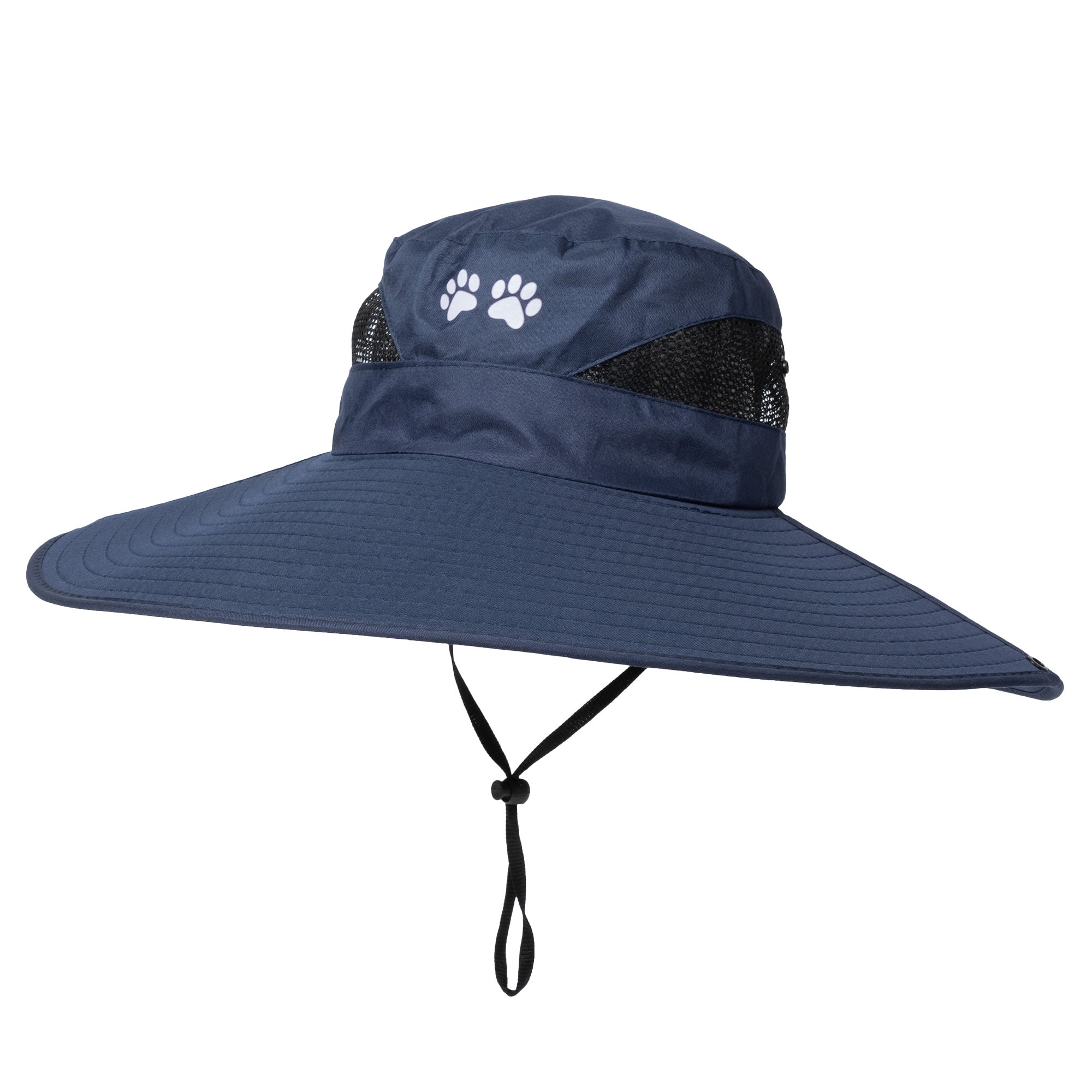 Adjustable UPF 50+ Wide Brim Paw Print Sun Hat