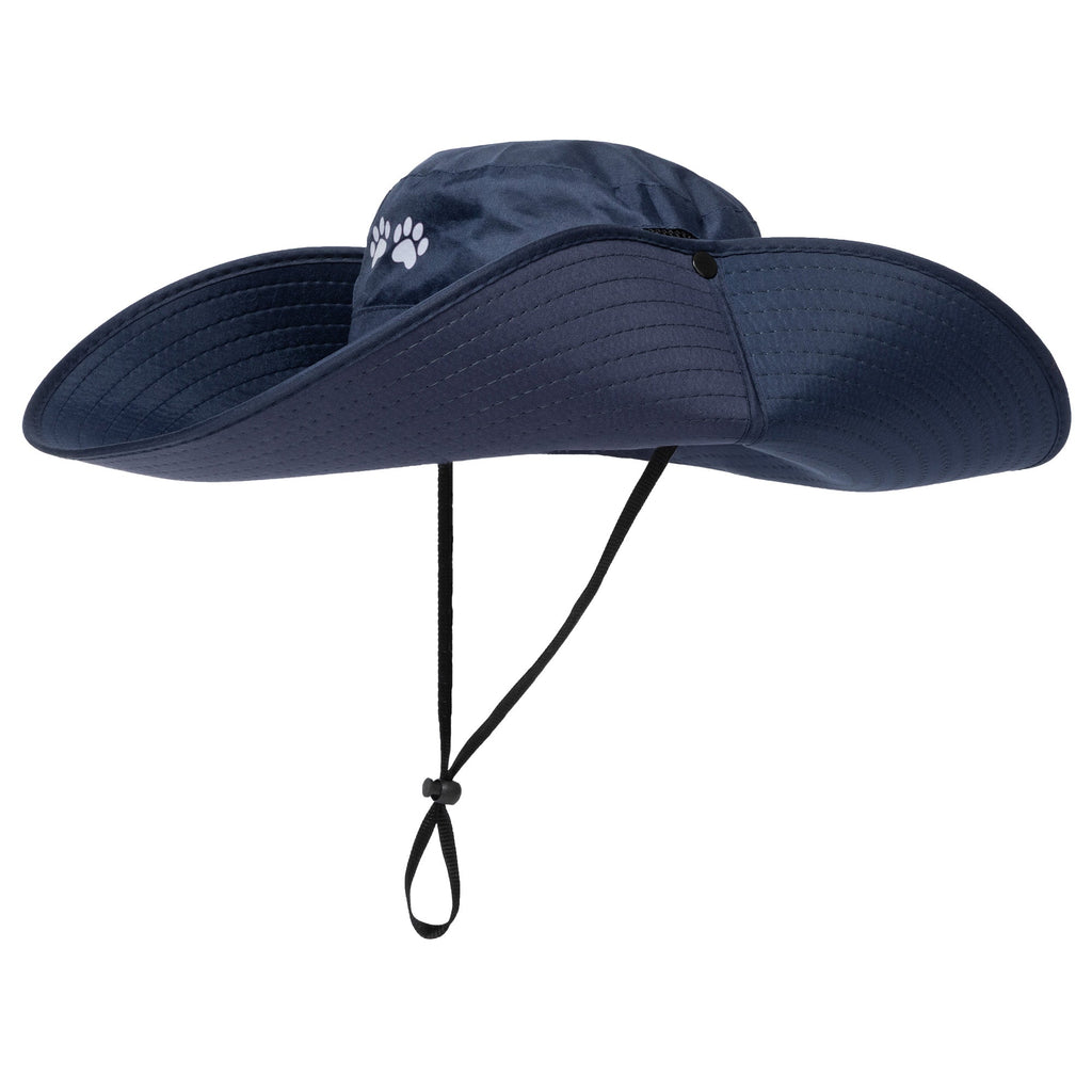 Adjustable UPF 50+ Wide Brim Paw Print Sun Hat