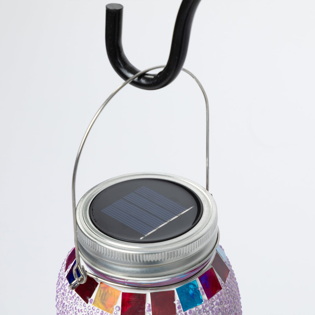 All Over Multicolor Paws Beaded Solar Lantern with Hook