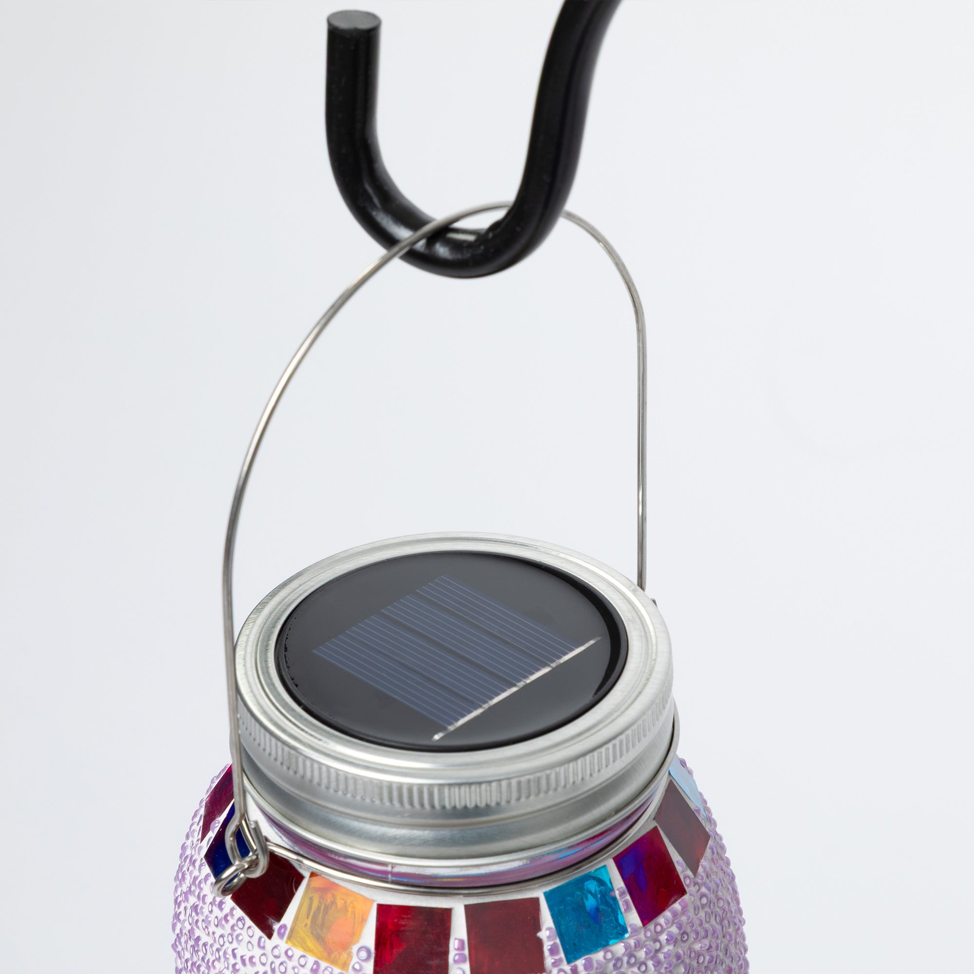 All Over Multicolor Paws Beaded Solar Lantern with Hook