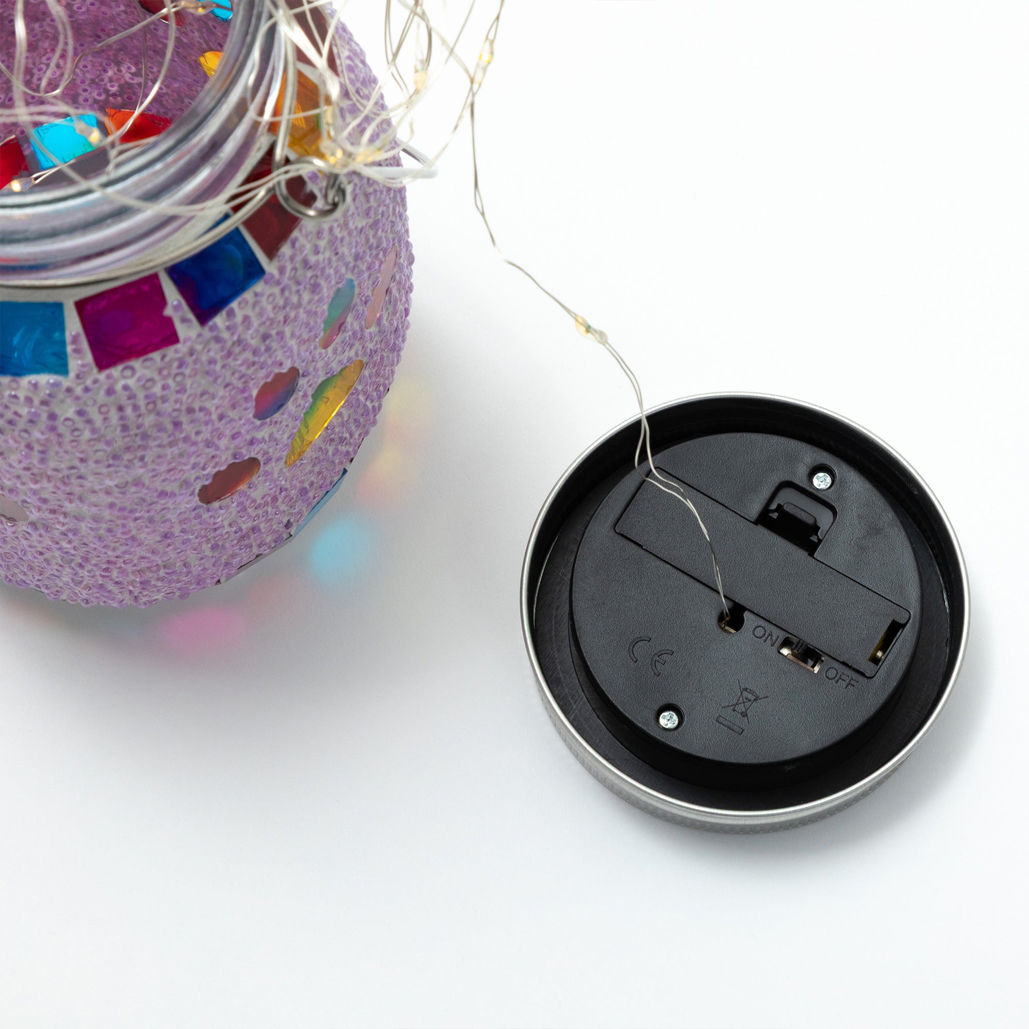All Over Multicolor Paws Beaded Solar Lantern with Hook