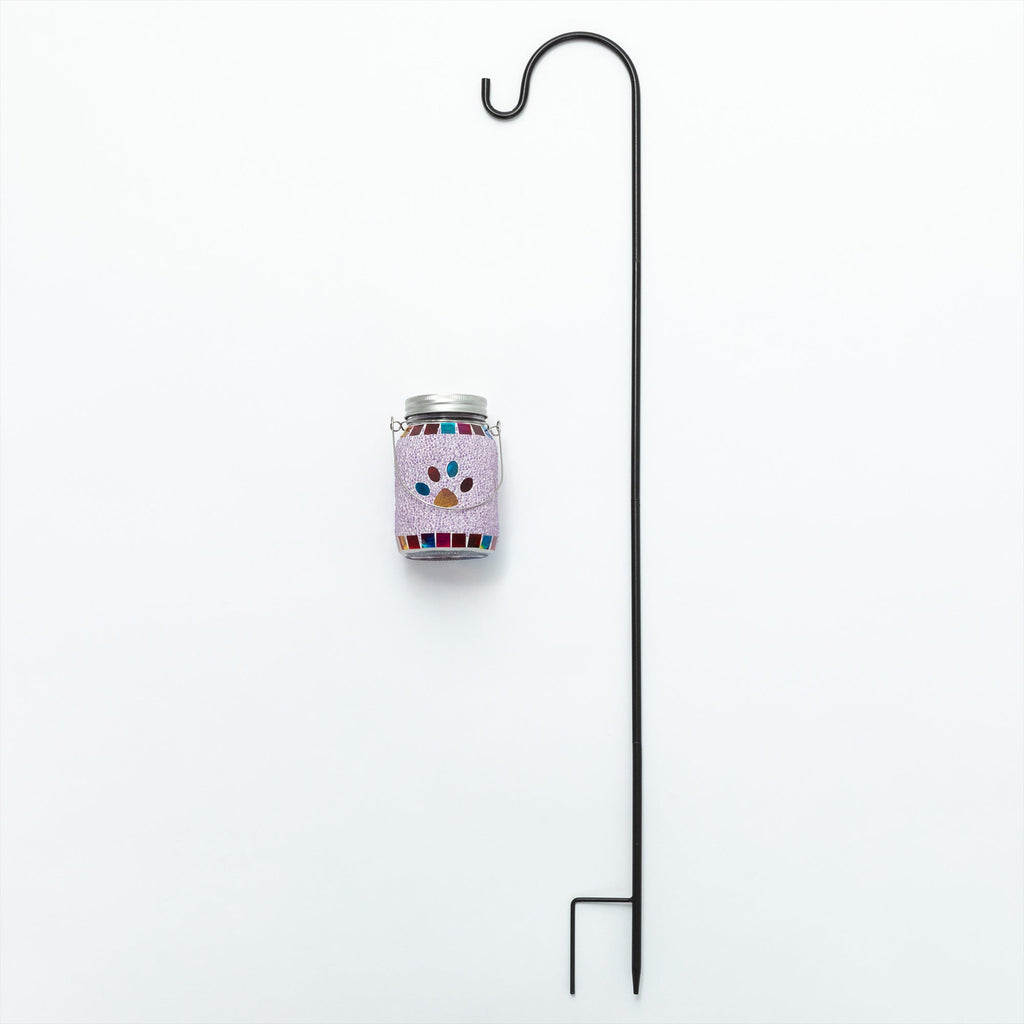 All Over Multicolor Paws Beaded Solar Lantern with Hook