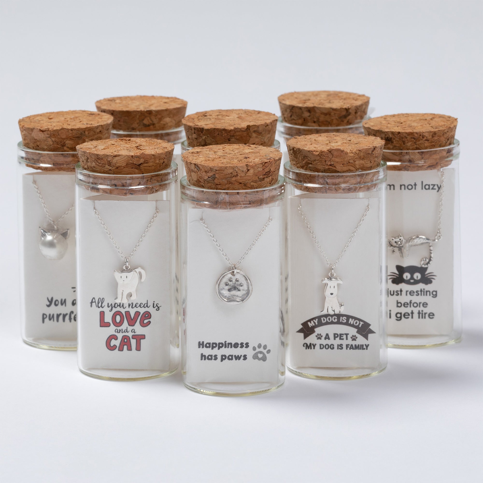 Message in a Bottle Pet Lover Sterling Necklace Gift