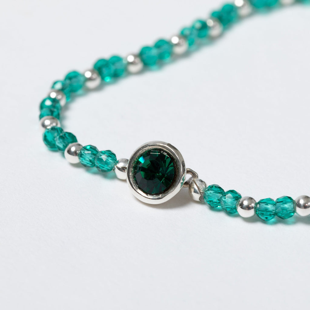Positive Message in a Bottle Birthstone Bracelet Gift