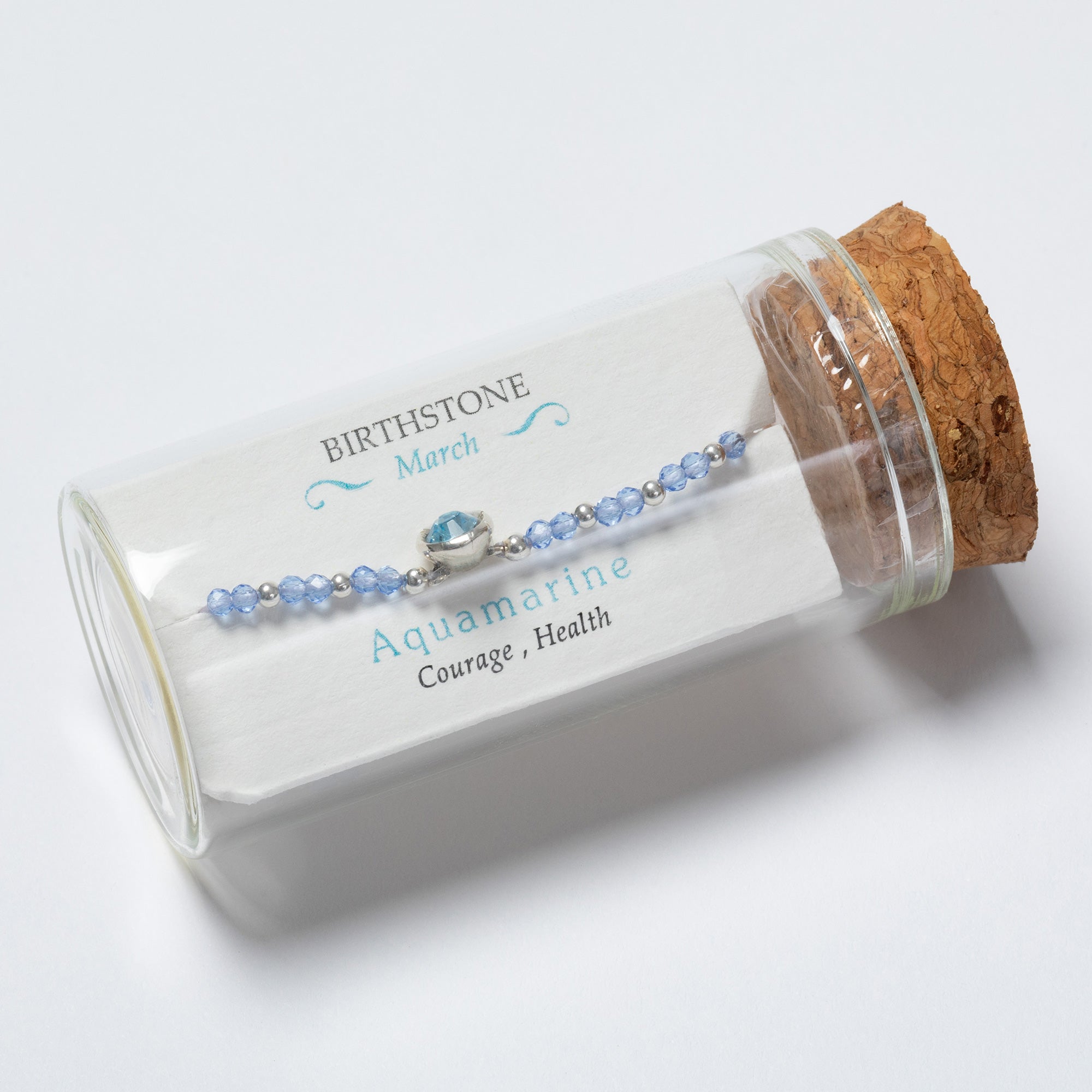 Positive Message in a Bottle Birthstone Bracelet Gift