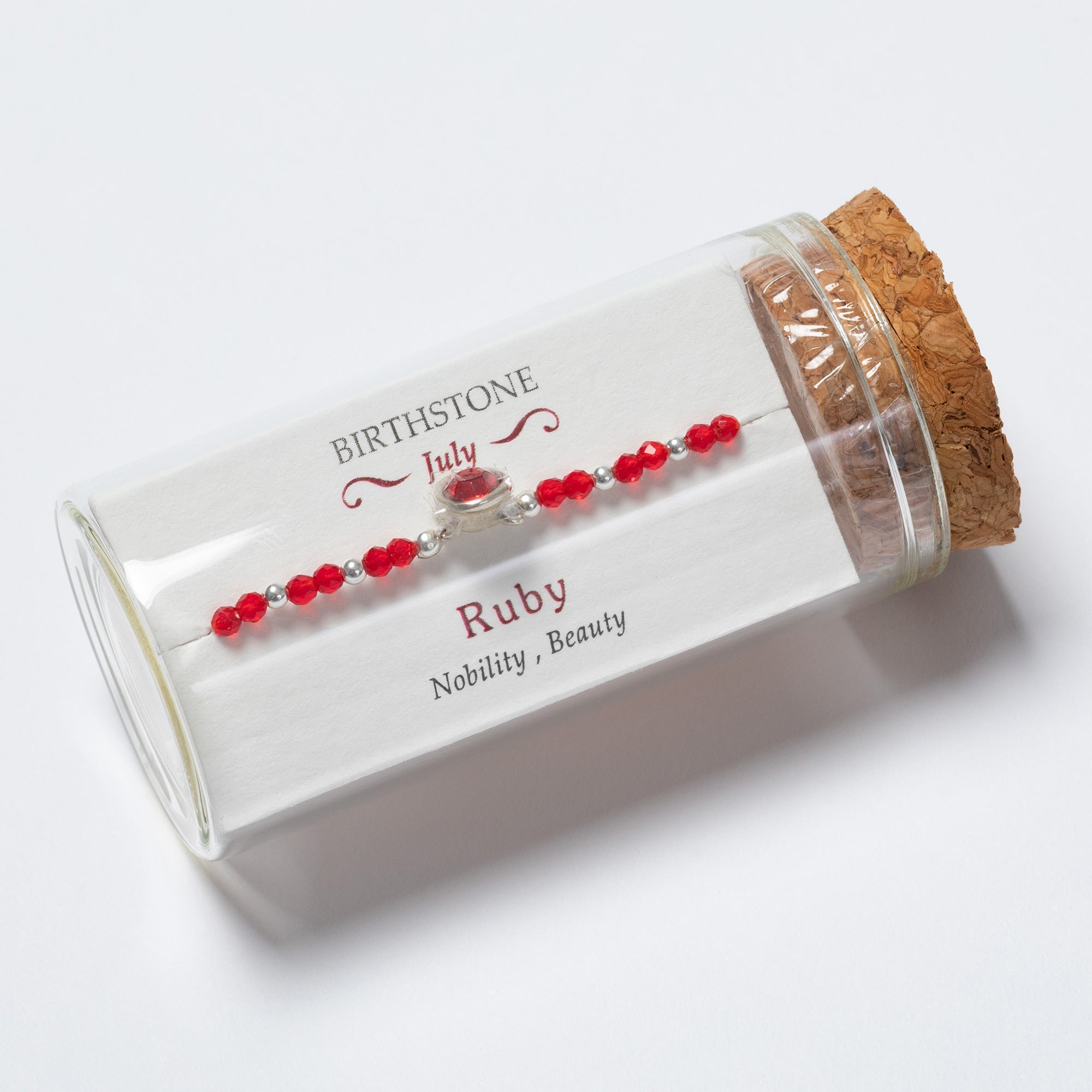 Positive Message in a Bottle Birthstone Bracelet Gift