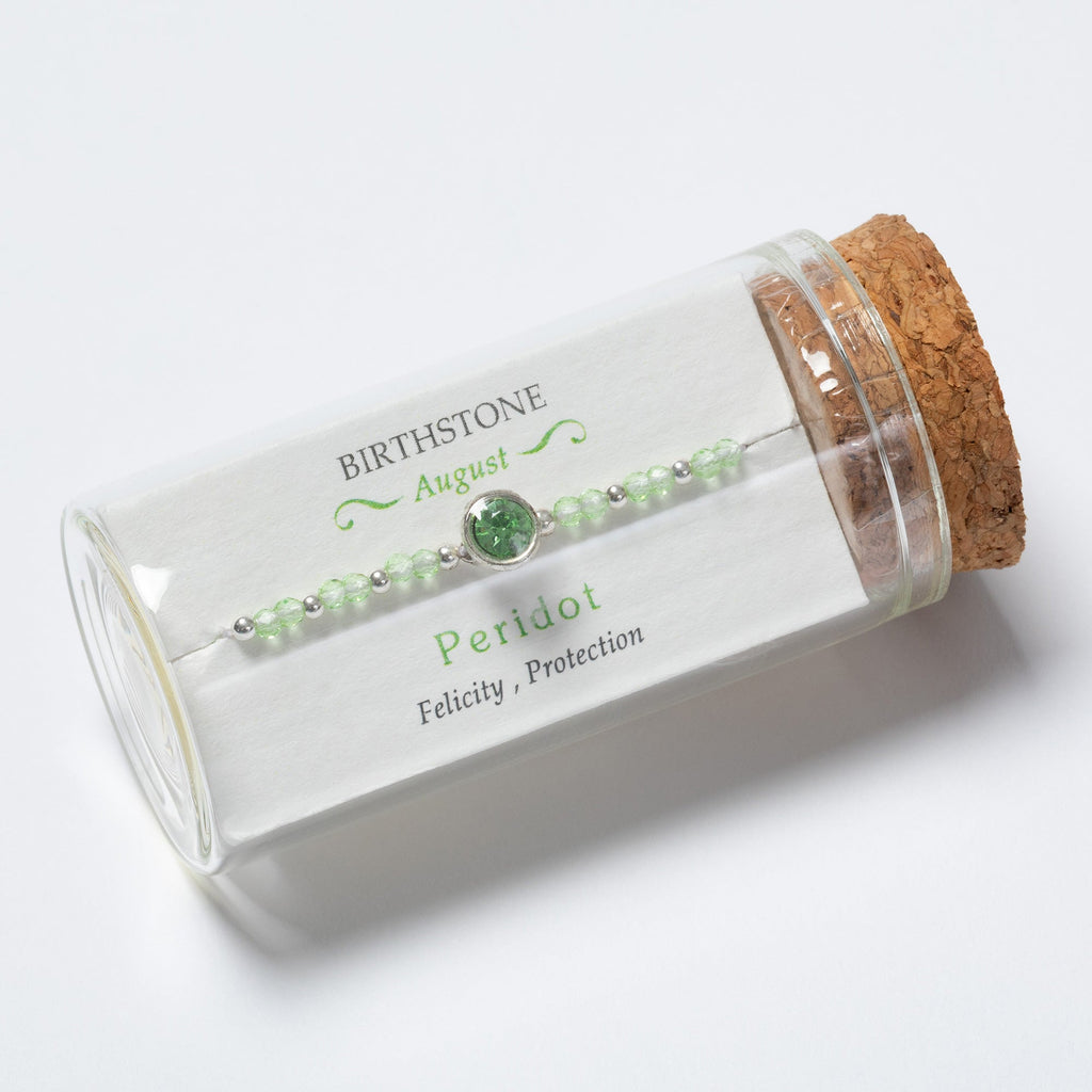 Positive Message in a Bottle Birthstone Bracelet Gift