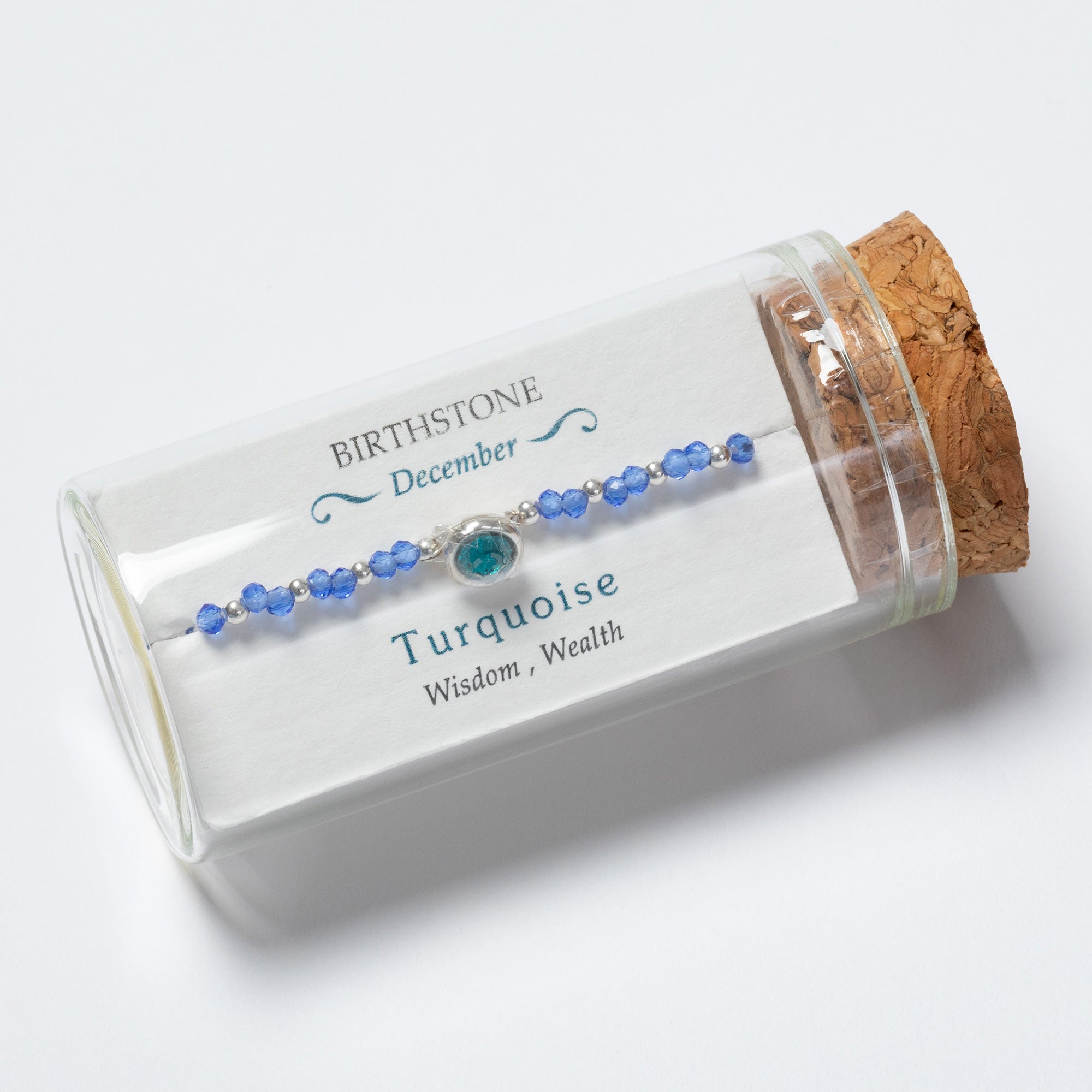 Positive Message in a Bottle Birthstone Bracelet Gift