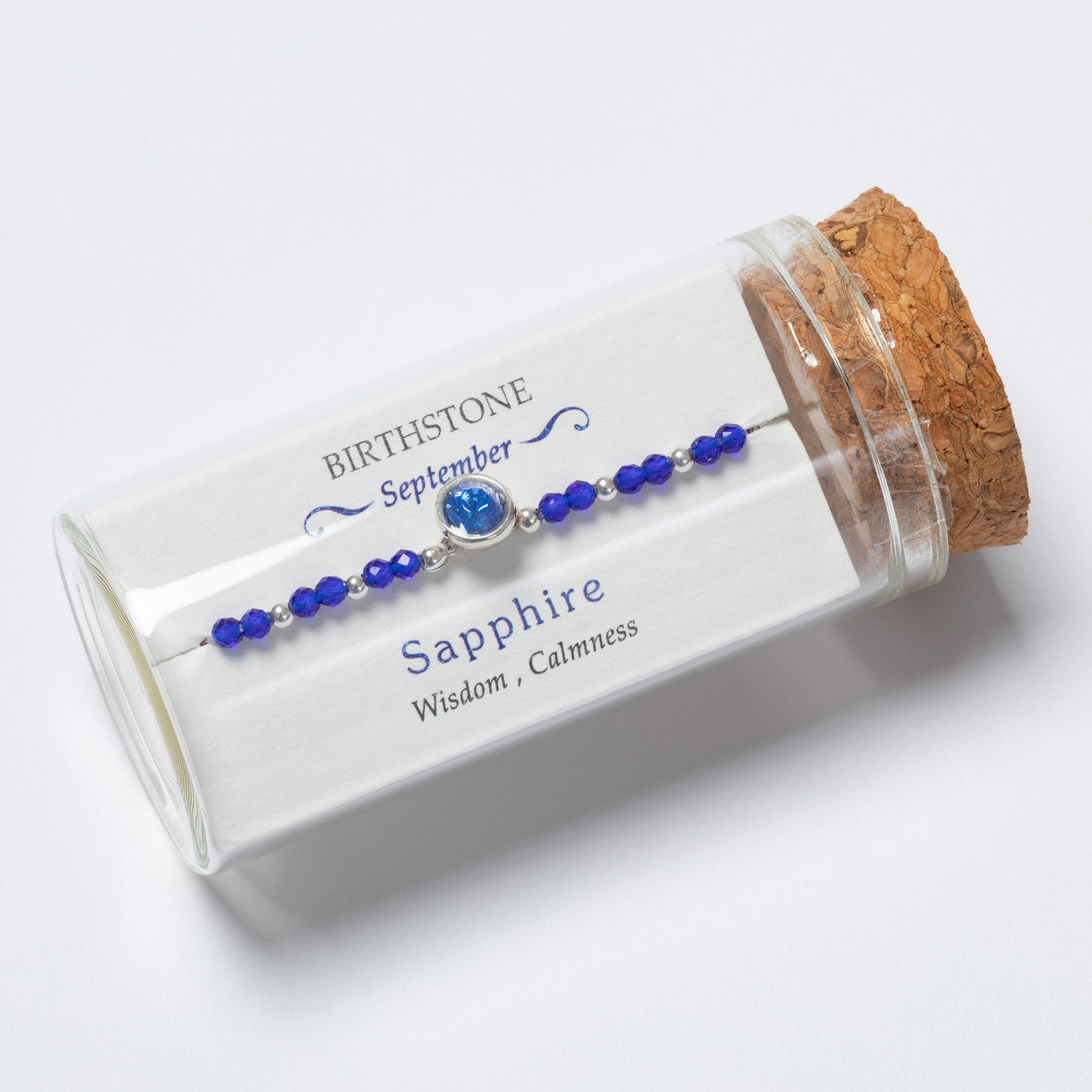Positive Message in a Bottle Birthstone Bracelet Gift