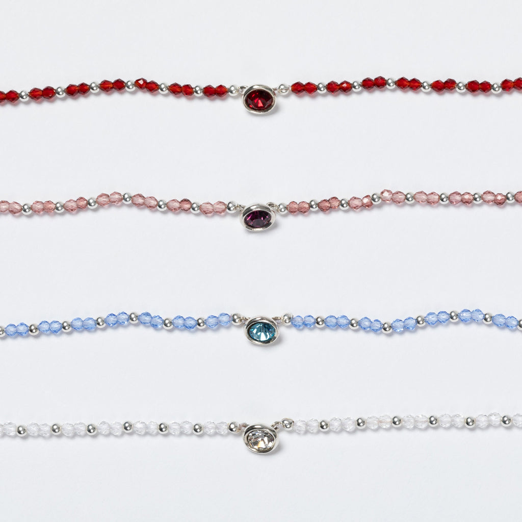 Positive Message in a Bottle Birthstone Bracelet Gift