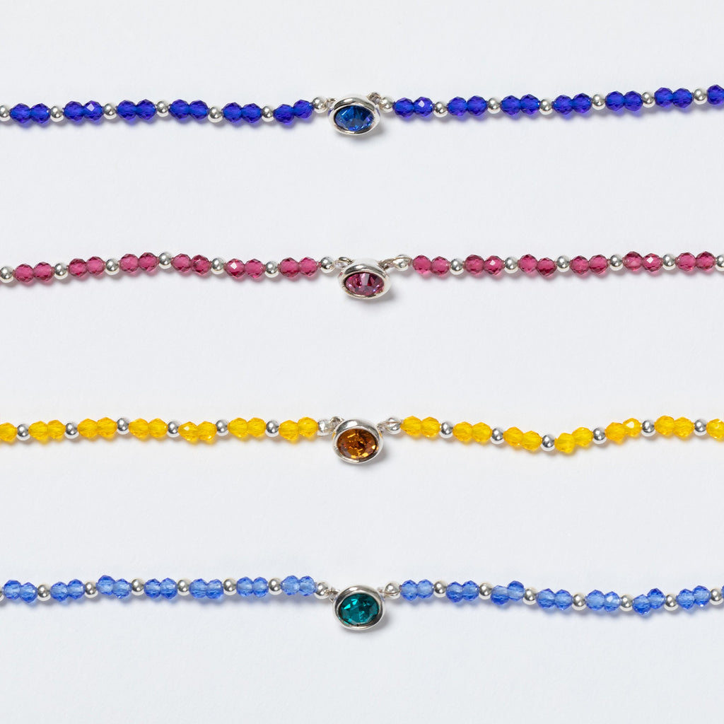 Positive Message in a Bottle Birthstone Bracelet Gift
