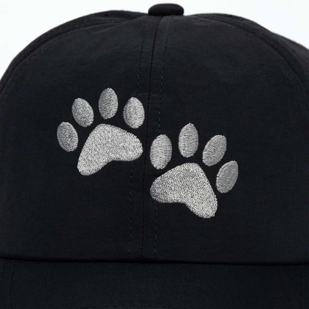 Paw Print Ponytail Baseball Cap - Breathable Mesh, Adjustable Fit
