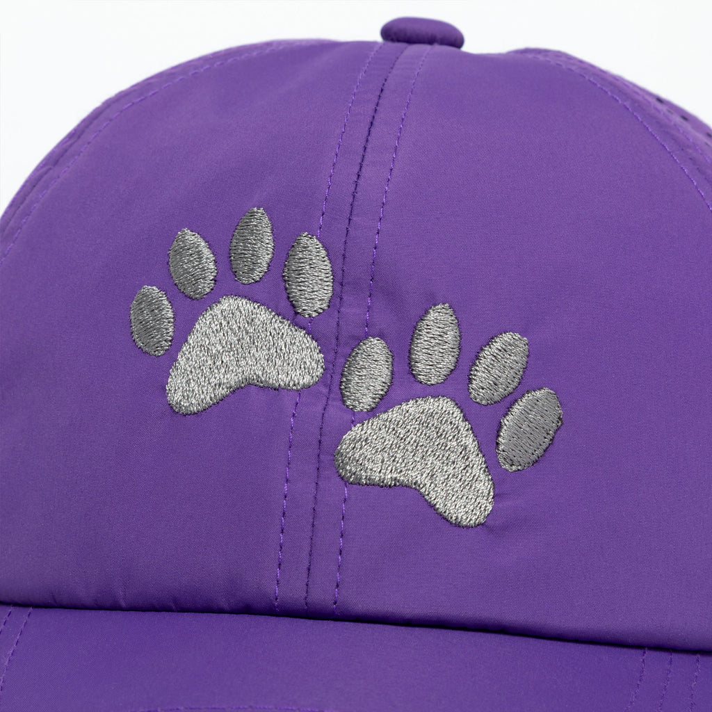 Paw Print Ponytail Baseball Cap - Breathable Mesh, Adjustable Fit