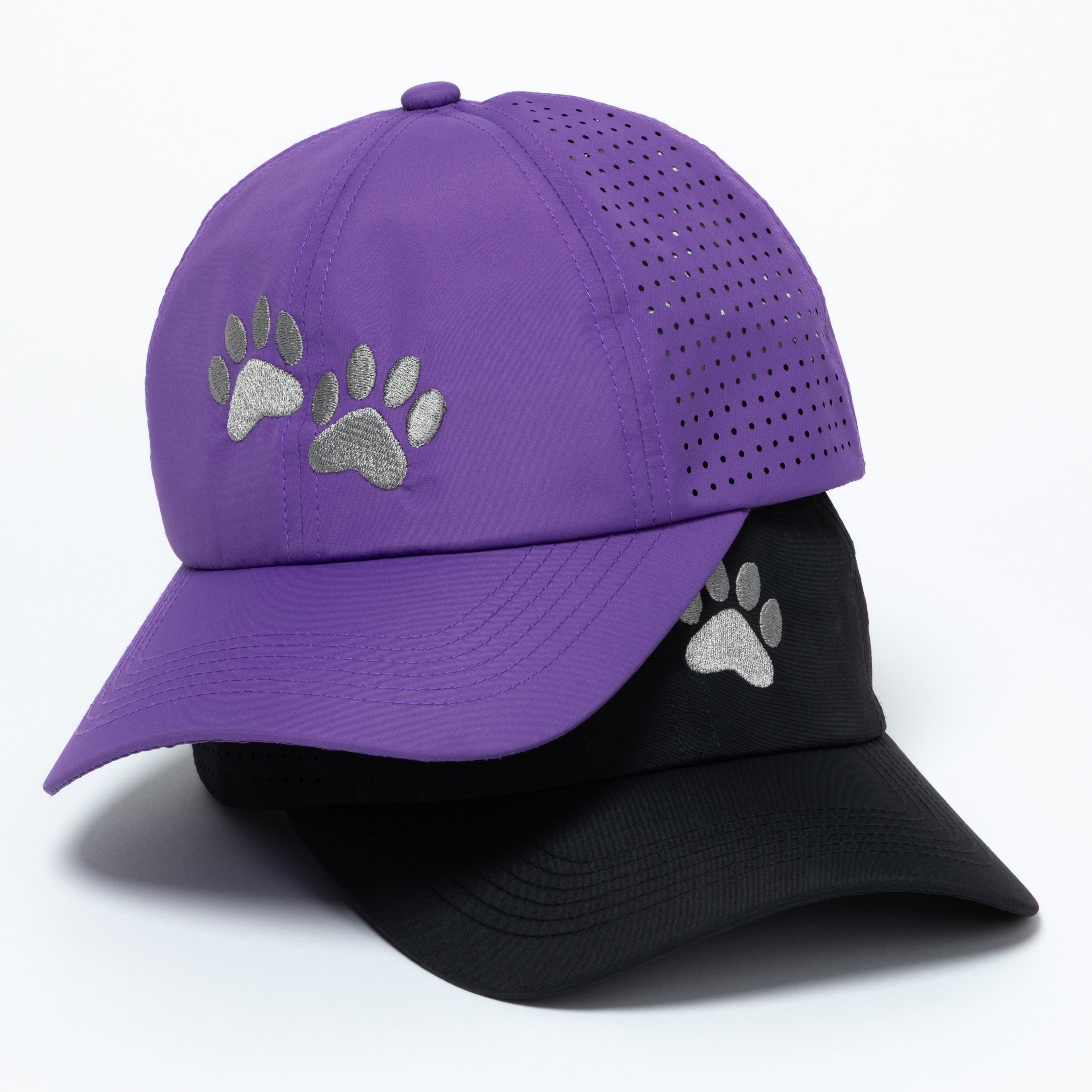 Paw Print Ponytail Baseball Cap - Breathable Mesh, Adjustable Fit