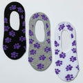 Paw Print No Show Socks - Set of 3