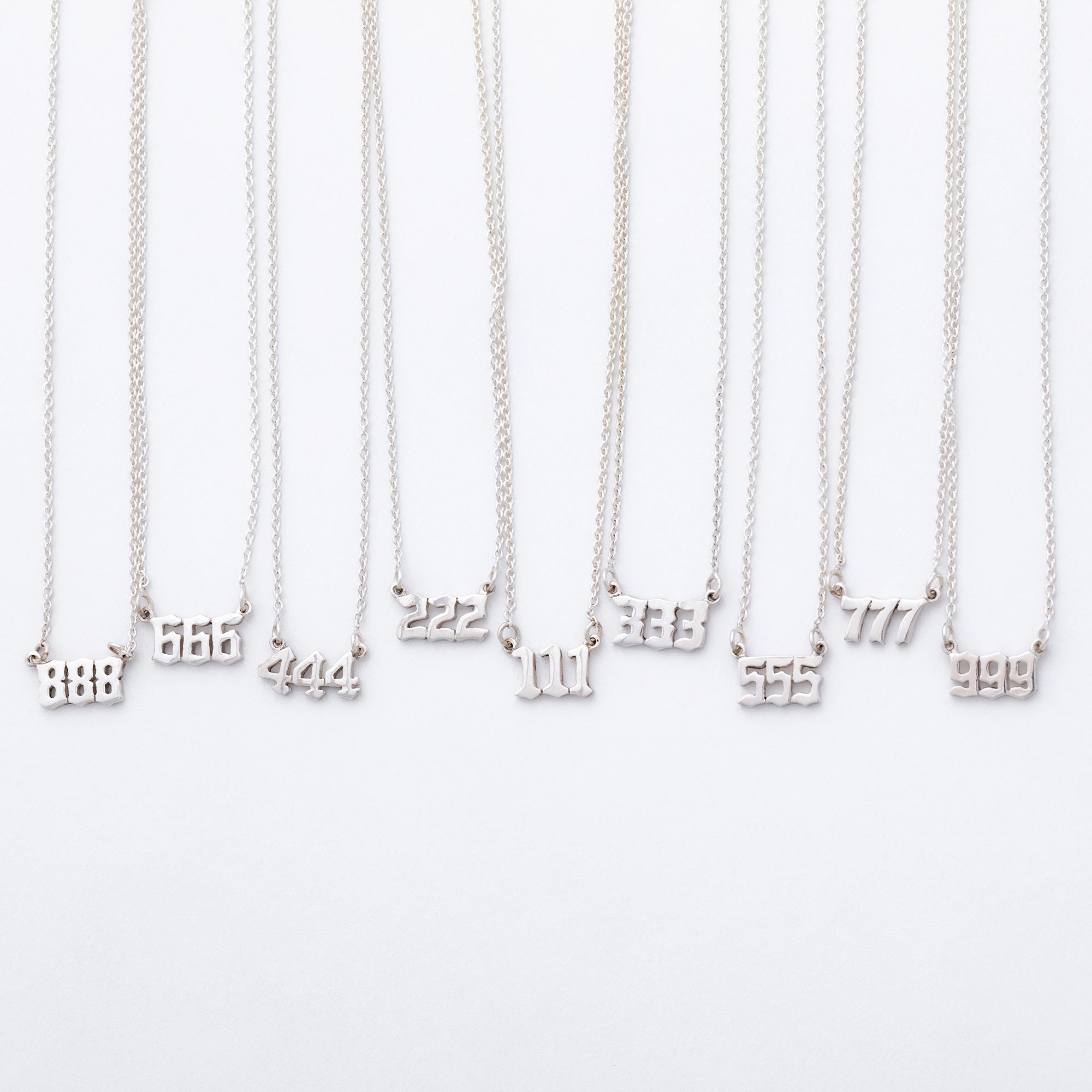 Sterling Angel Number Necklace in a Bottle Gift