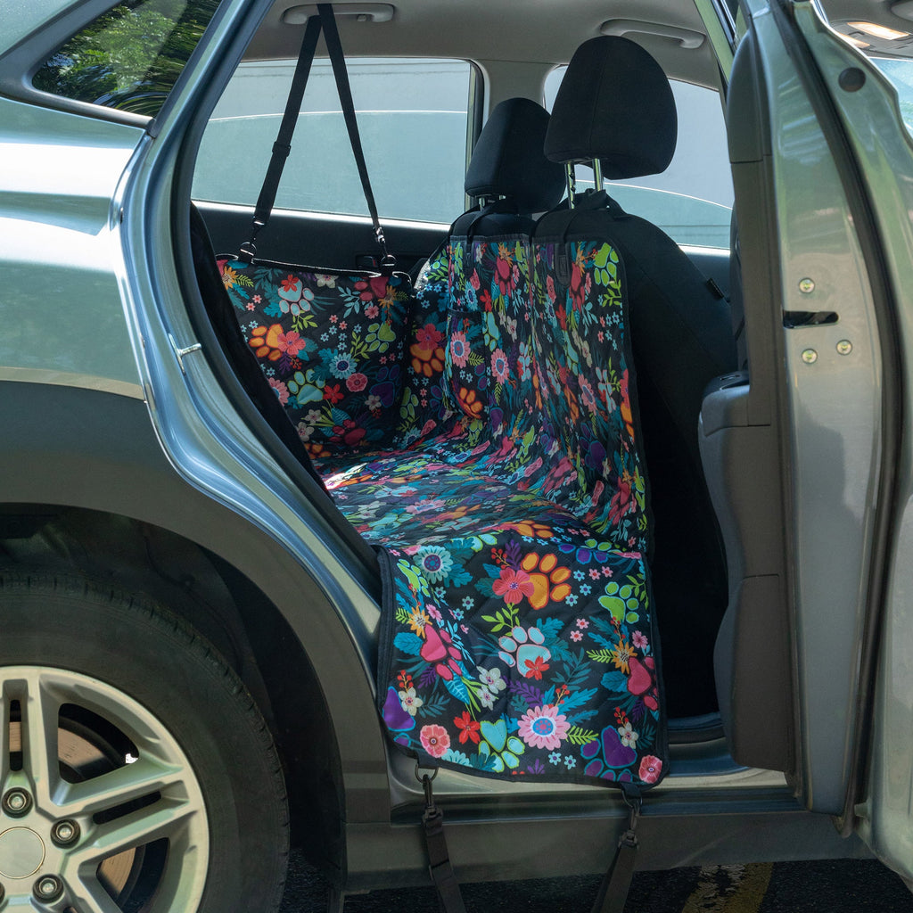 Waterproof Paw Print Car Seat Cover Hammock | Scratch Proof, Non-Slip Back Seat Protector