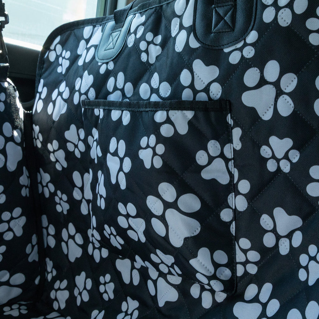 Waterproof Paw Print Car Seat Cover Hammock | Scratch Proof, Non-Slip Back Seat Protector