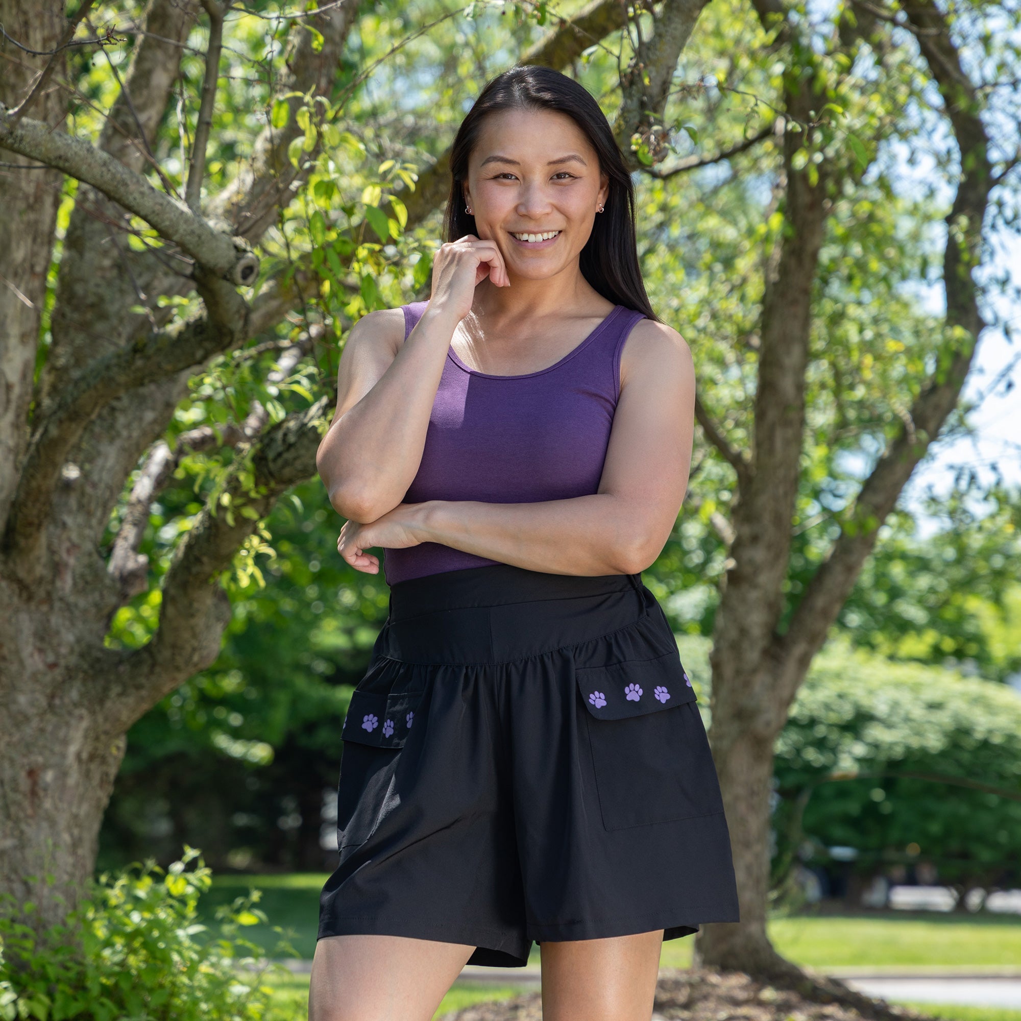 Paw Print Lightweight Performance Shorts with Cargo Pockets