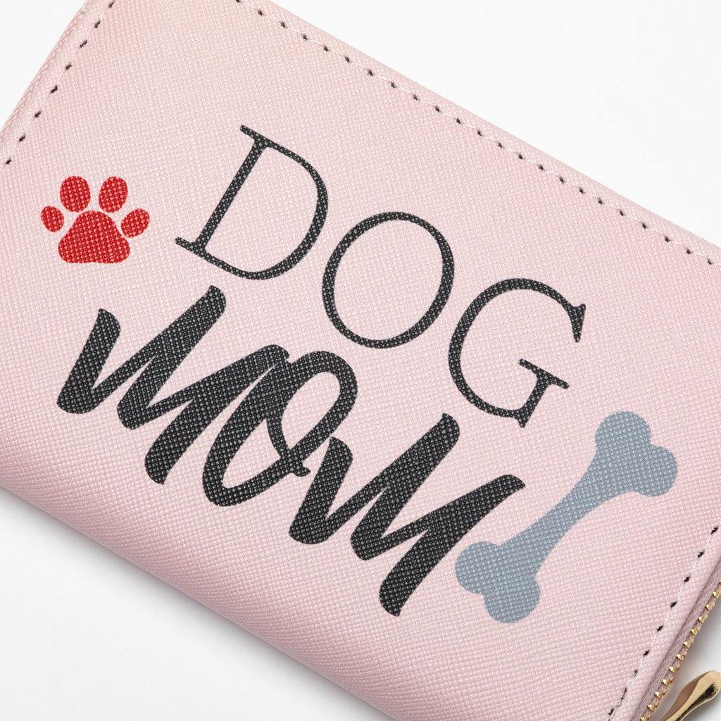 Cat Mom & Dog Mom Faux Leather Zip Around Wallet