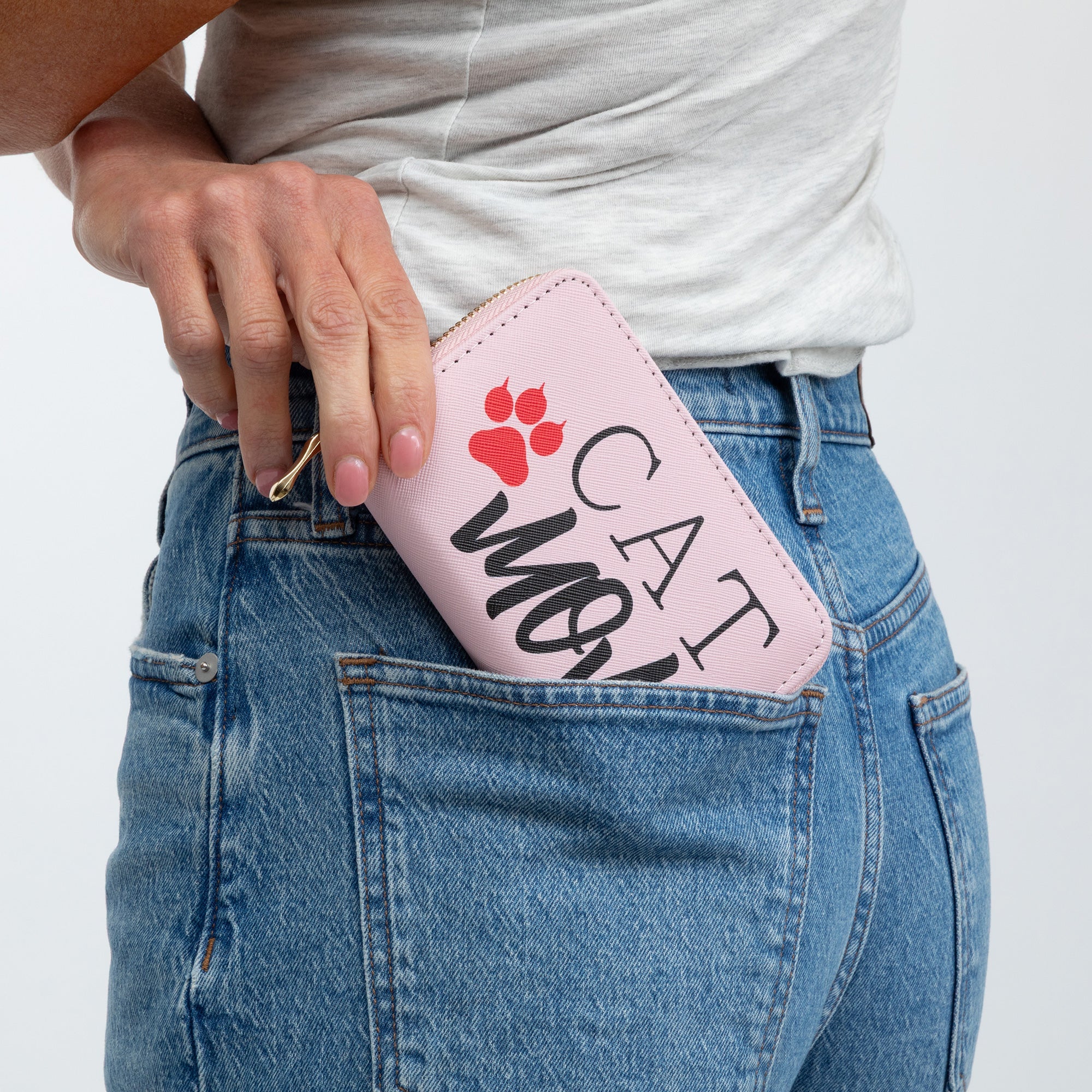 Cat Mom & Dog Mom Faux Leather Zip Around Wallet