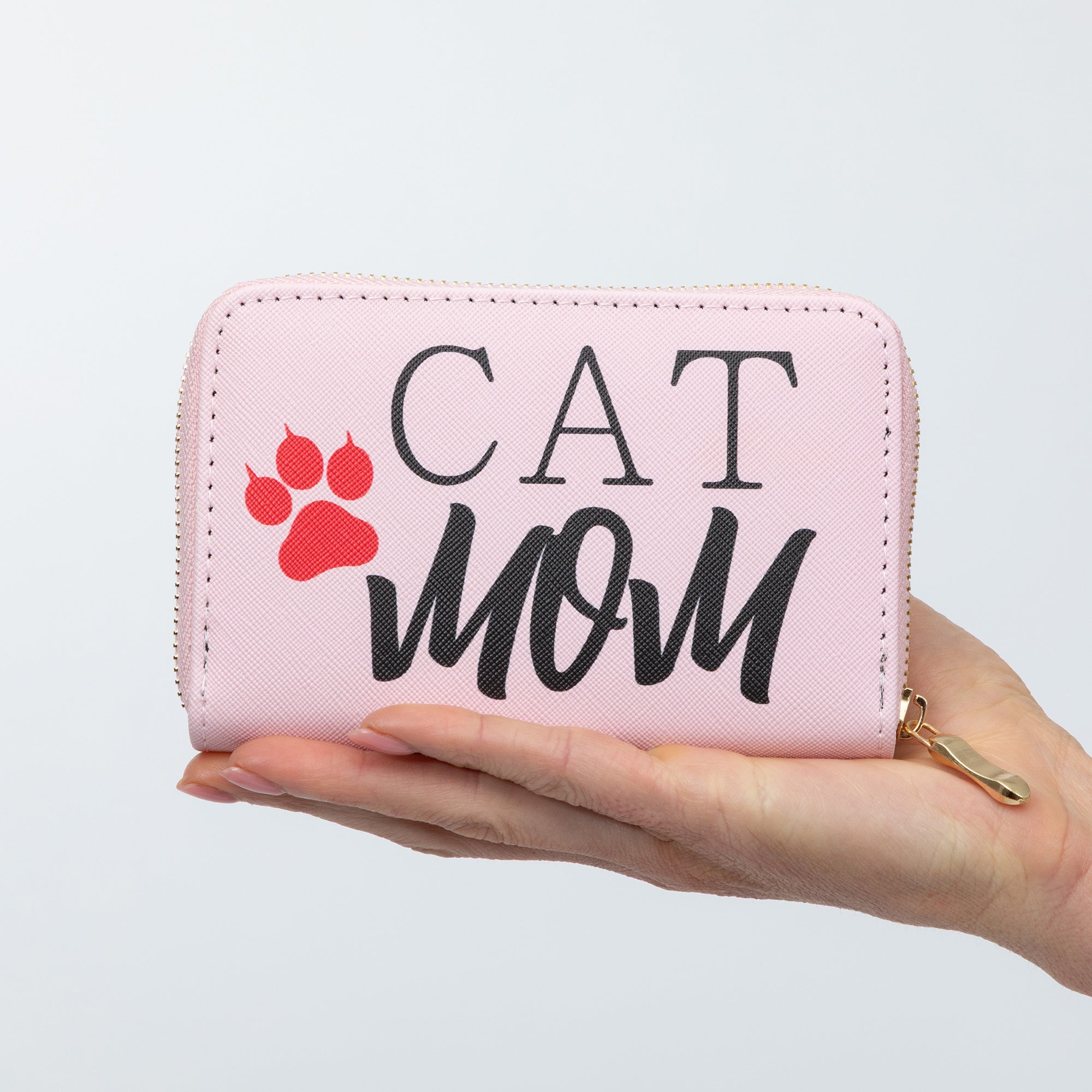 Cat Mom & Dog Mom Faux Leather Zip Around Wallet