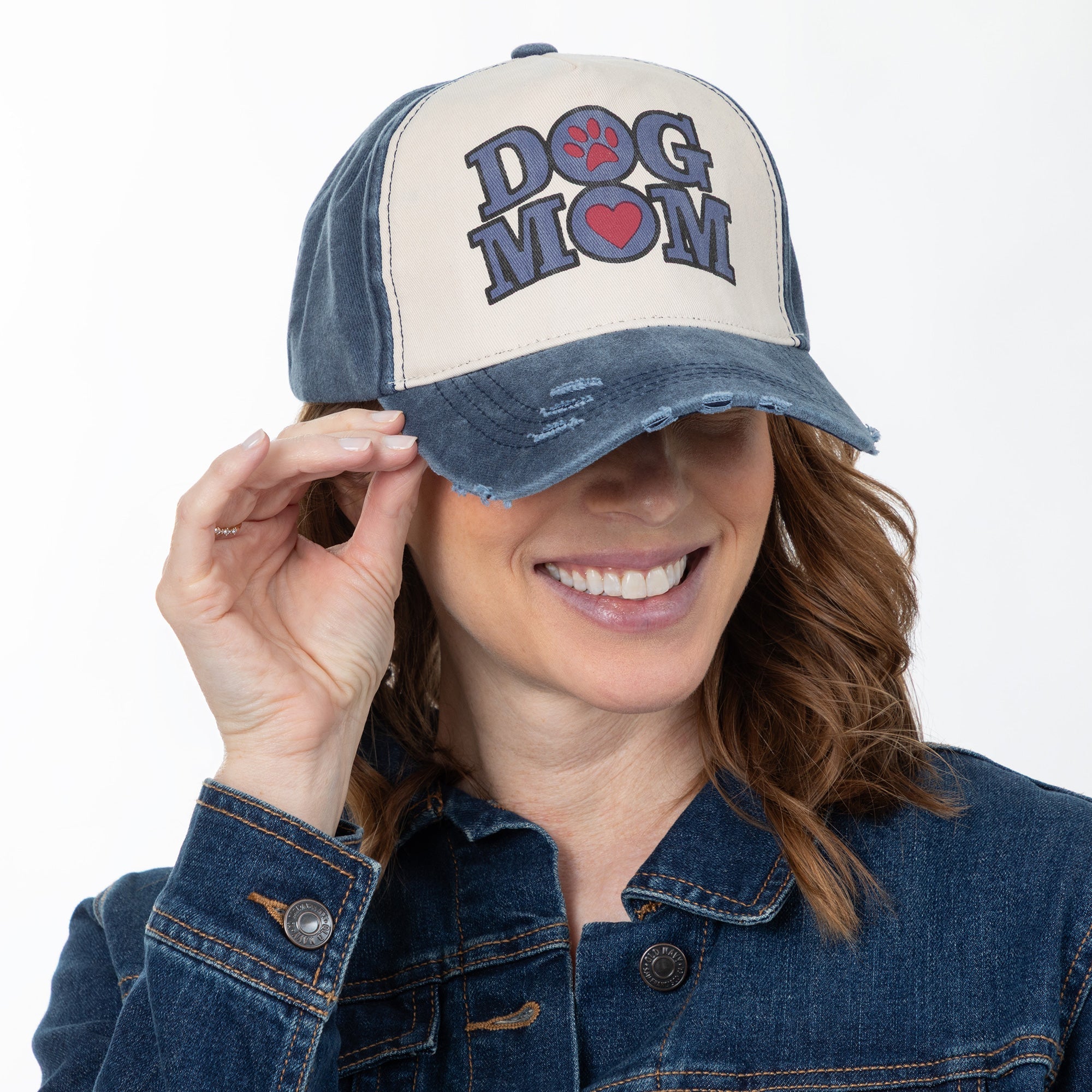 Dog Mom/Cat Mom Distressed Baseball Hat