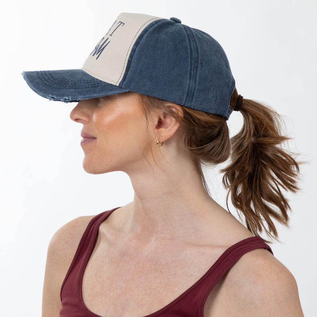 Dog Mom/Cat Mom Distressed Baseball Hat