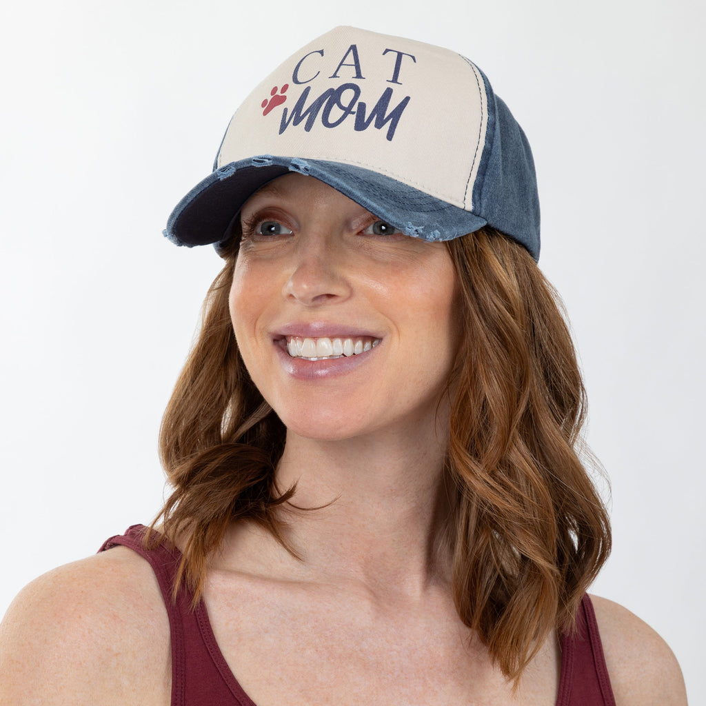 Dog Mom/Cat Mom Distressed Baseball Hat