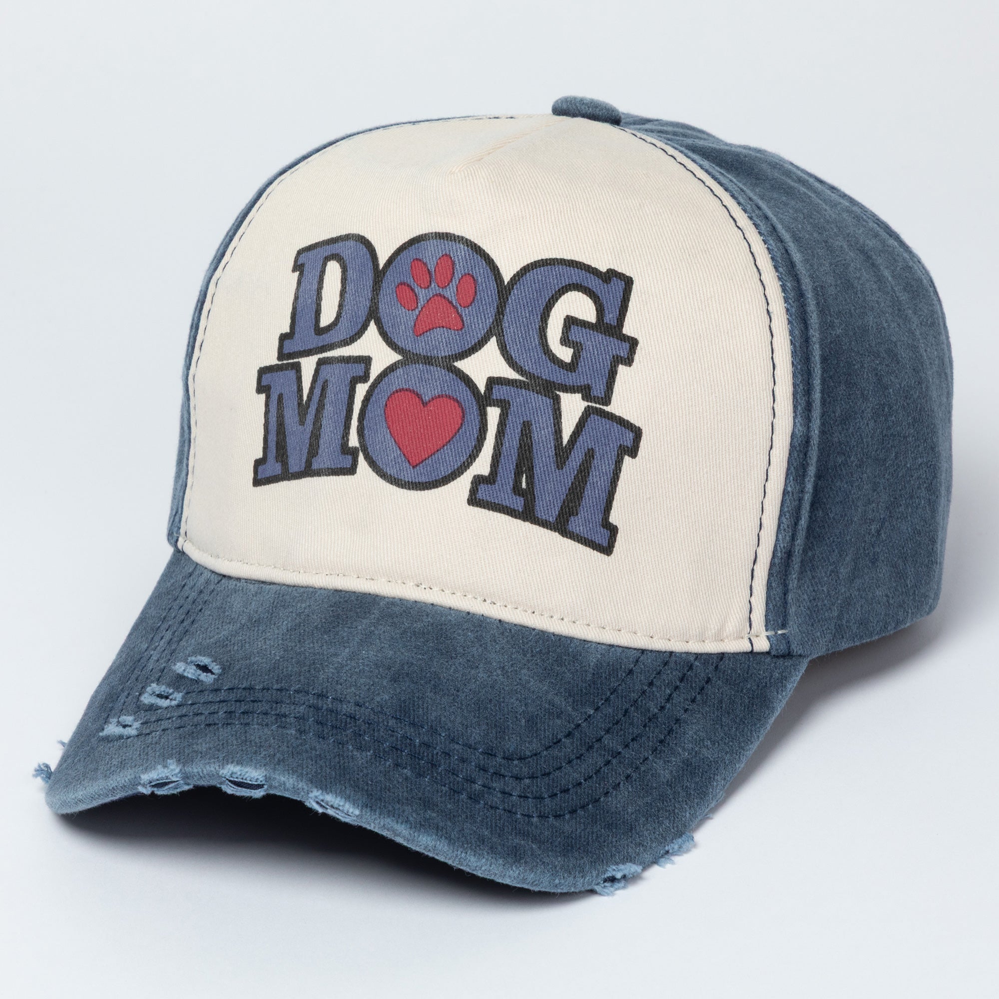 Dog Mom/Cat Mom Distressed Baseball Hat