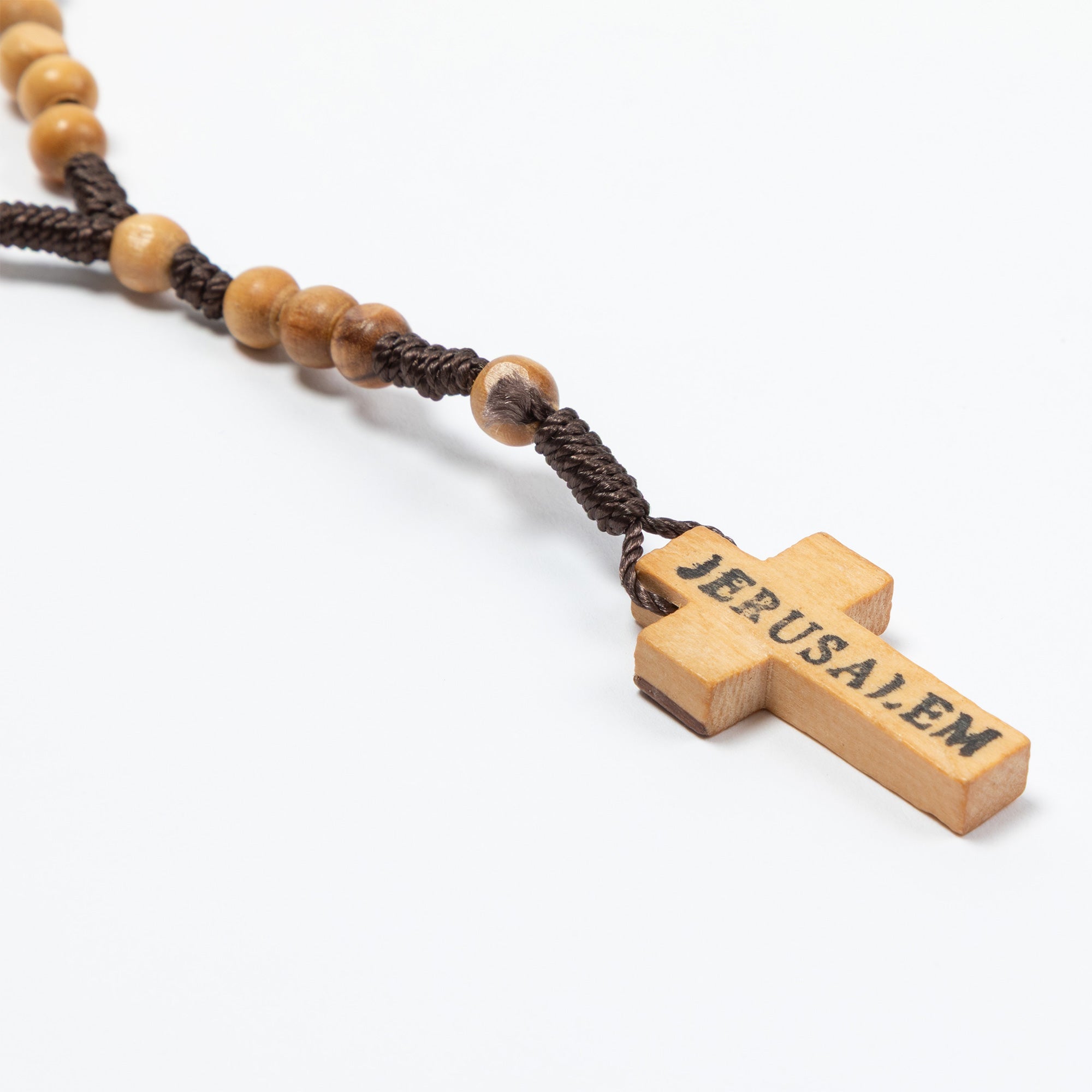 Handmade Olivewood Rosary | Prayer Beads with Embroidered Bag