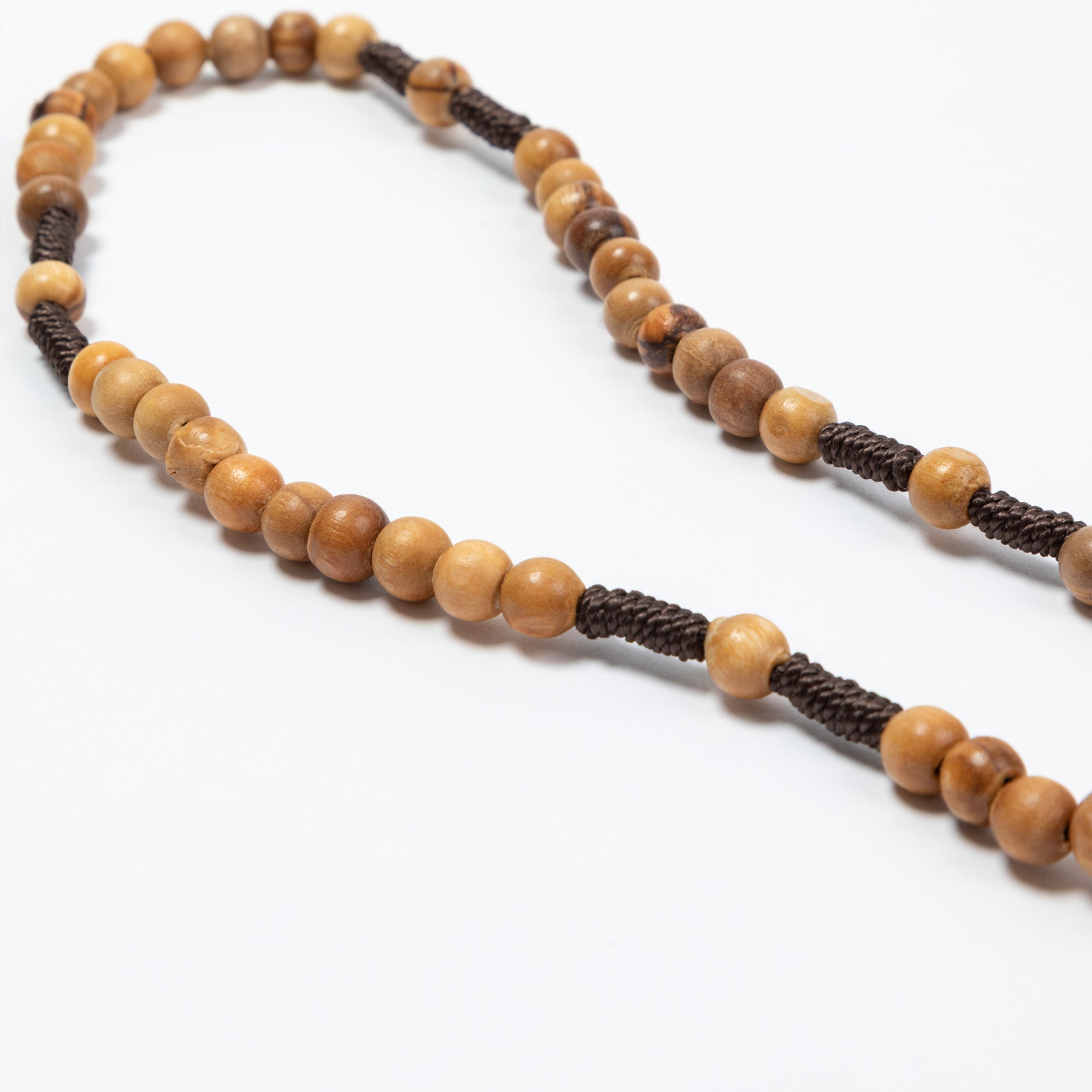Handmade Olivewood Rosary | Prayer Beads with Embroidered Bag