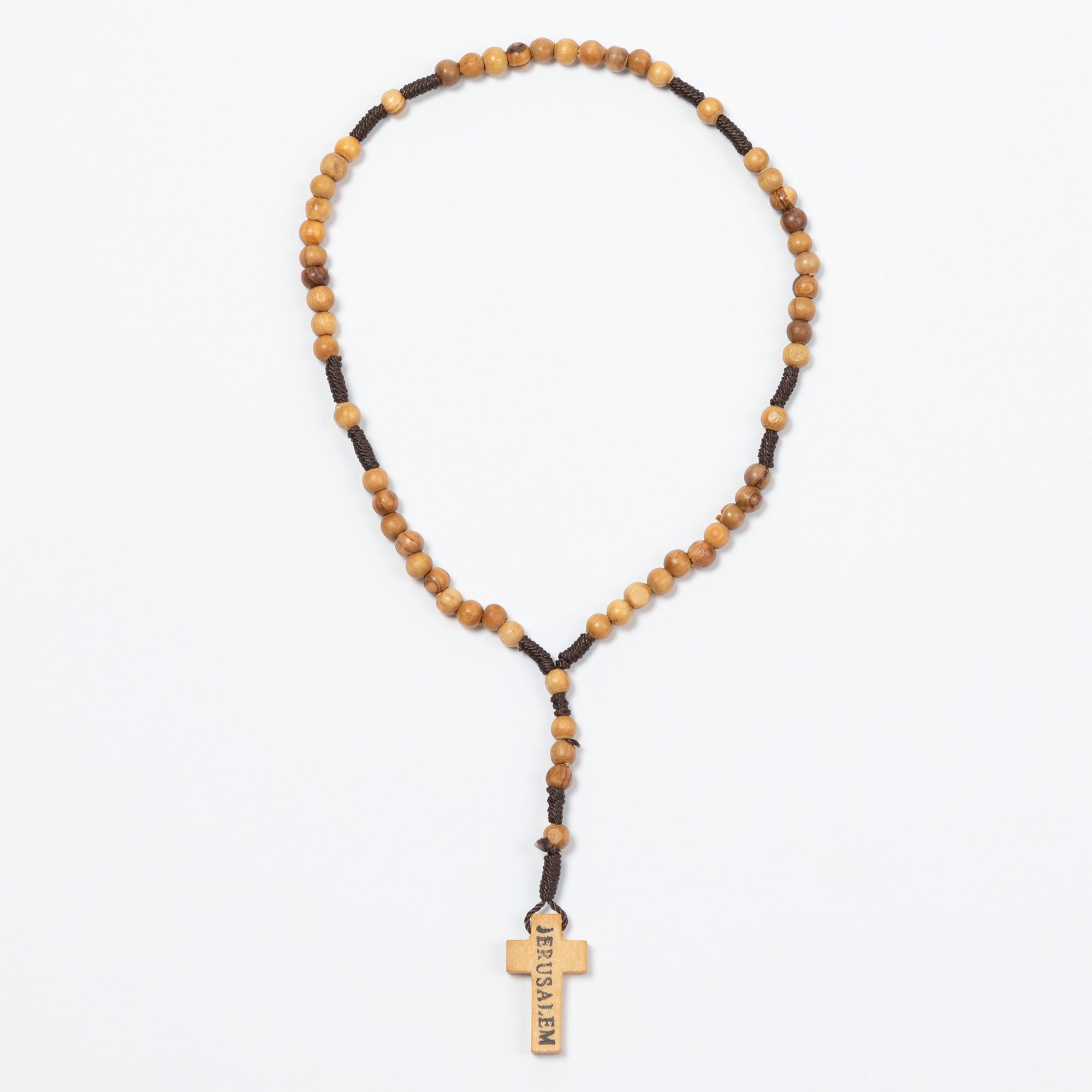 Handmade Olivewood Rosary | Prayer Beads with Embroidered Bag