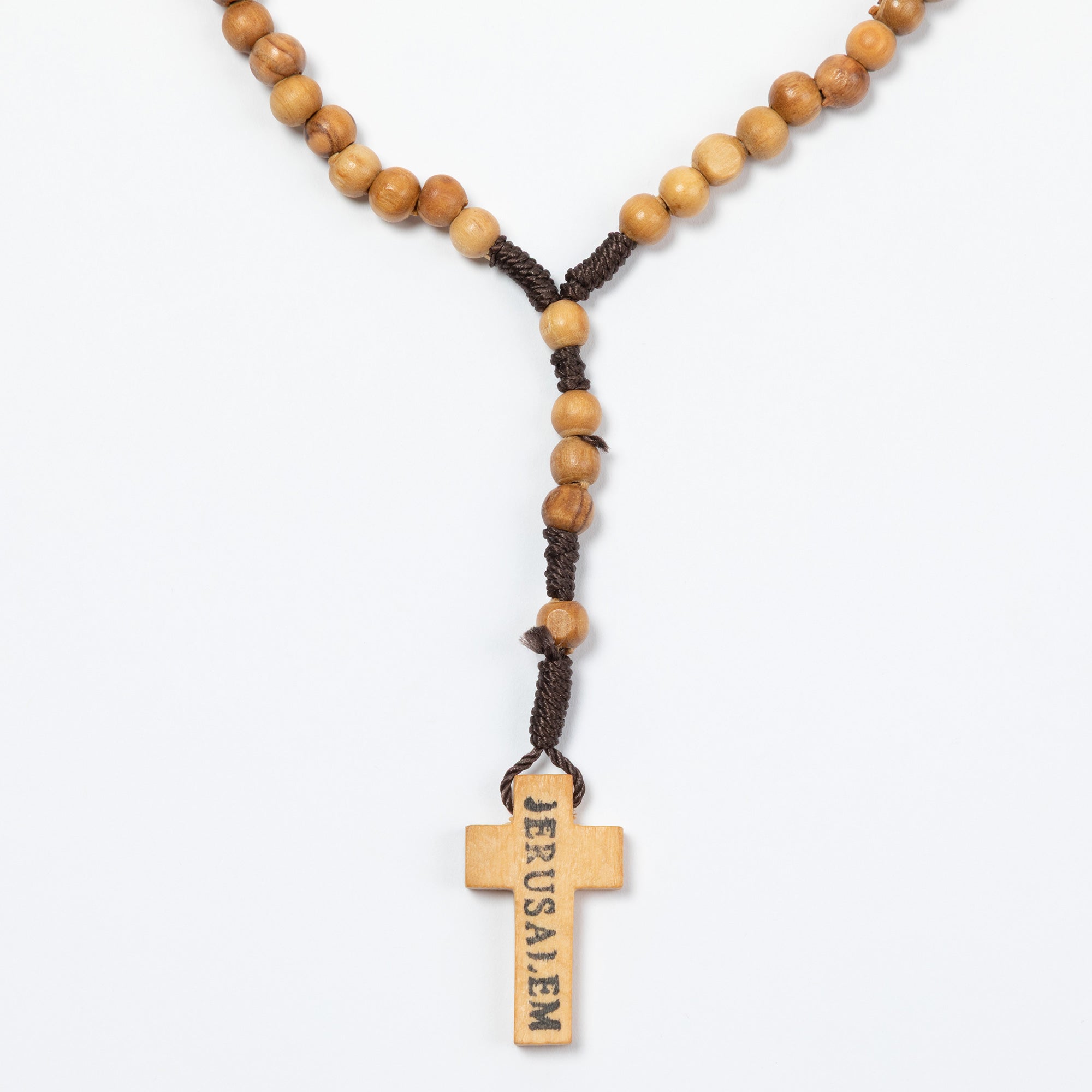 Handmade Olivewood Rosary | Prayer Beads with Embroidered Bag