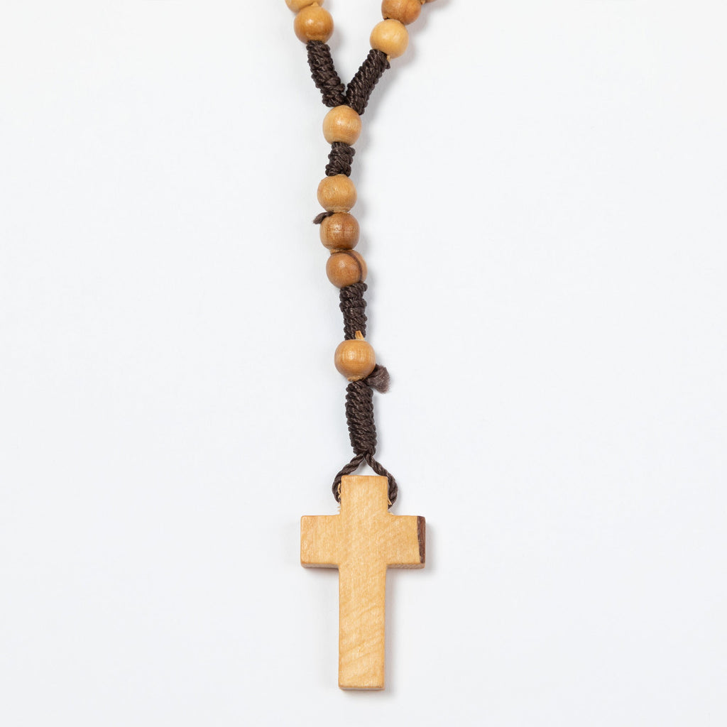 Handmade Olivewood Rosary | Prayer Beads with Embroidered Bag
